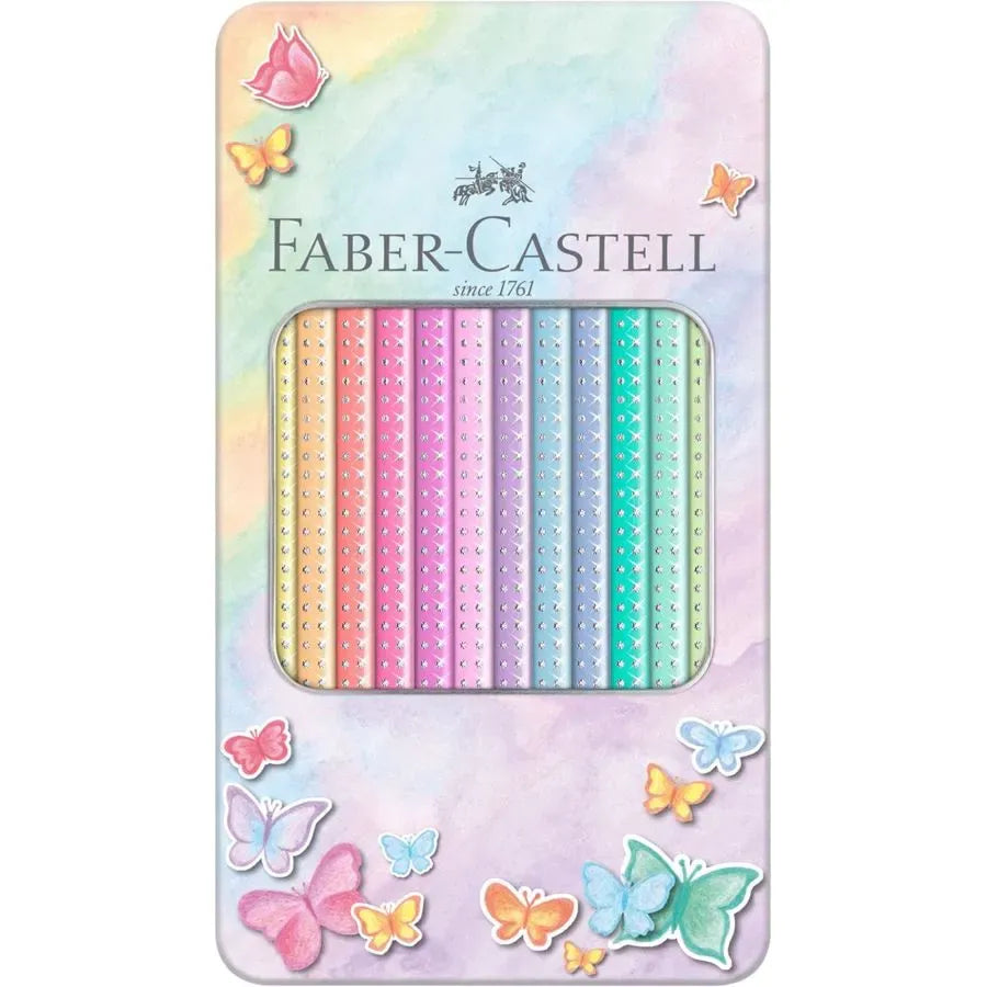 Faber-Castell Sparkle colour pencil pastel, tin of 12 201910