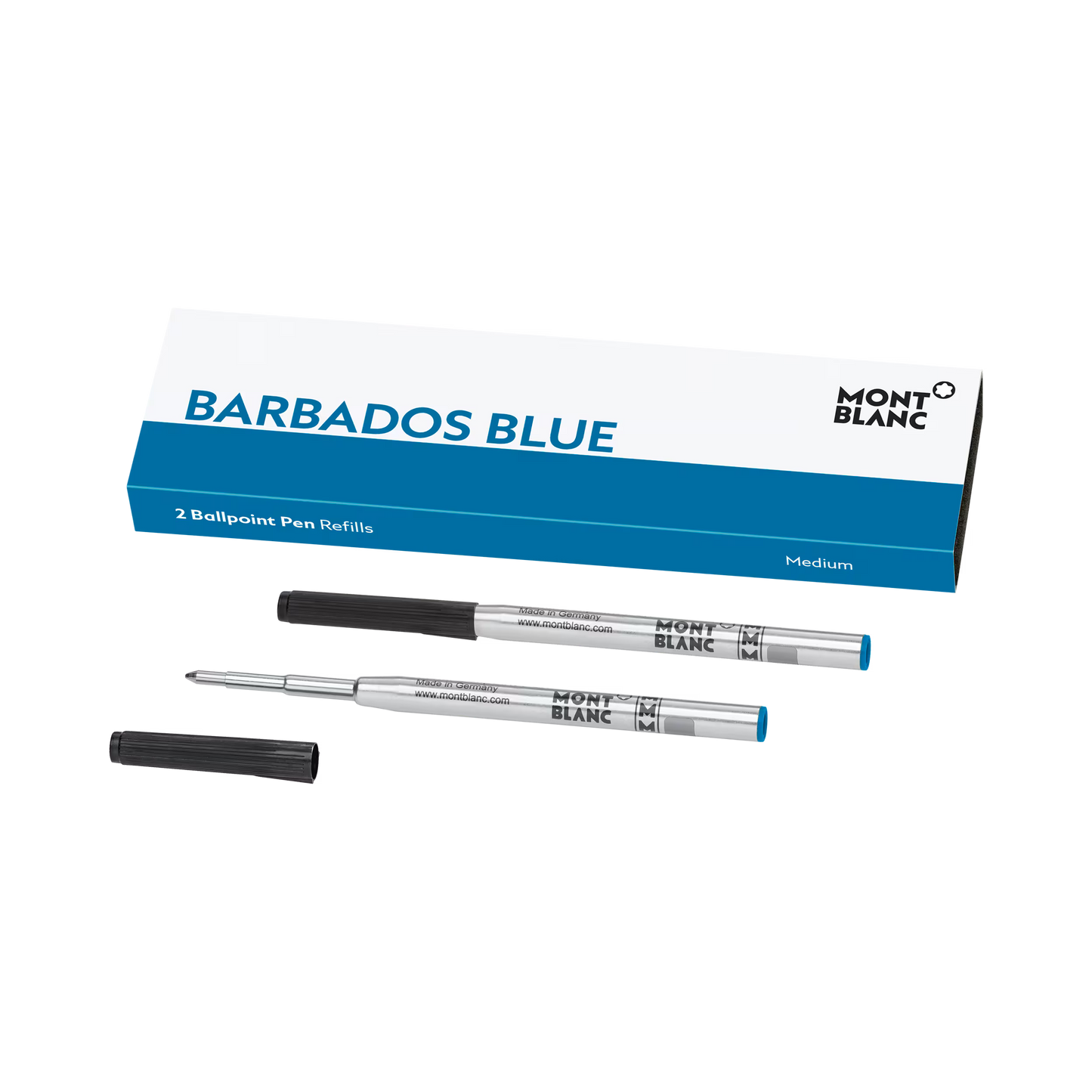 Montblanc 2 Ballpoint Refills, Barbados Blue - Medium 128219