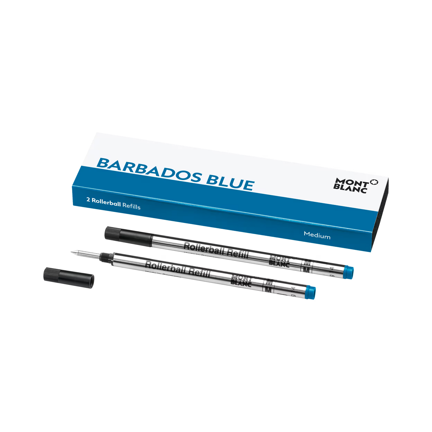 Montblanc 2 Rollerball Refills, Barbados Blue - Medium 128237