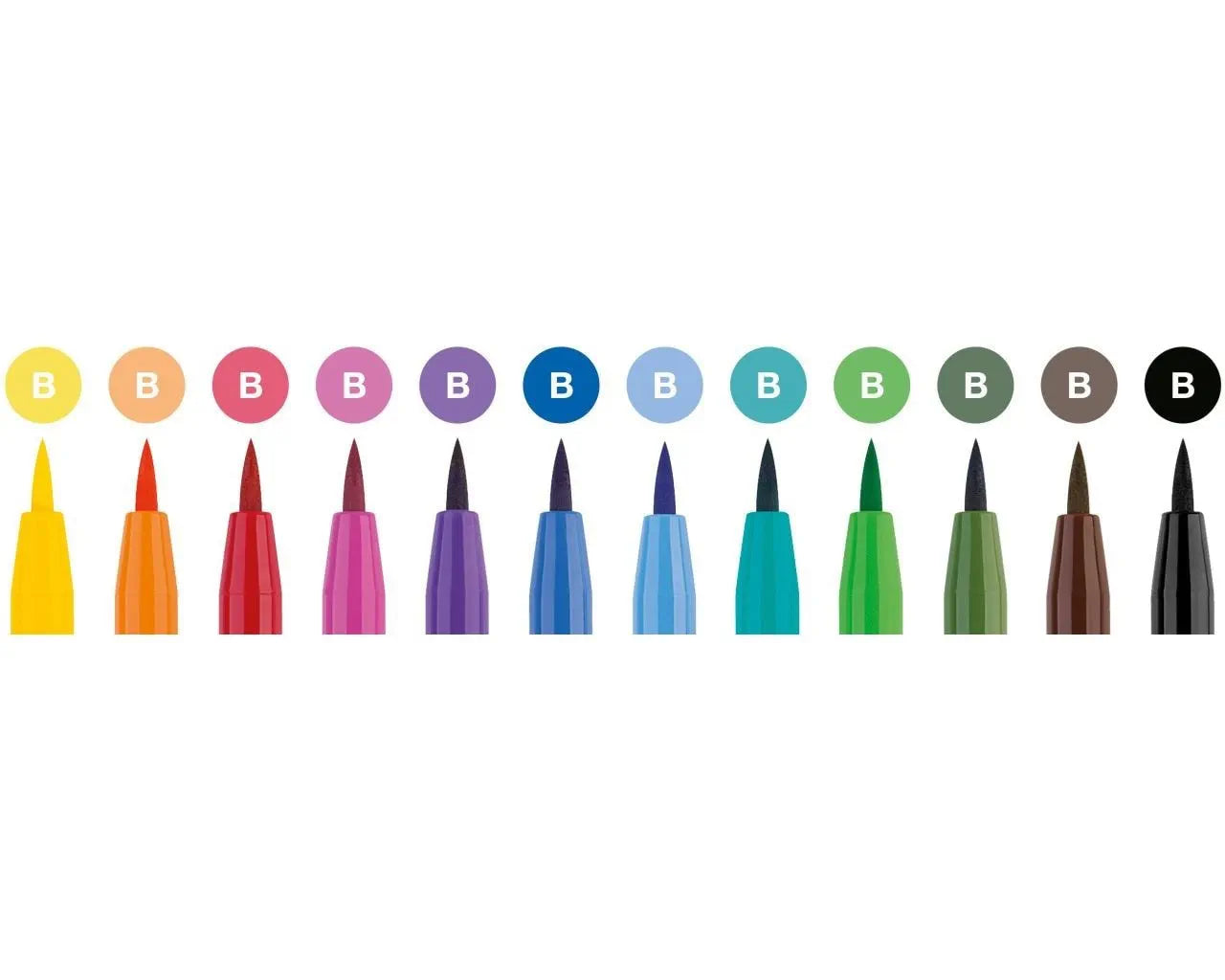 Faber-Castell Pitt Artist Pen Brush India ink pen set of 12, Basic tones 267421