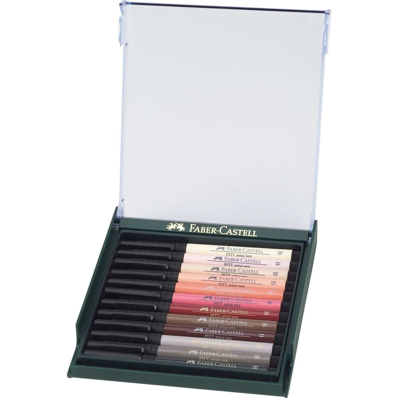 Faber-Castell Pitt Artist Pen Brush India ink pen set of 12, Portrait 267424