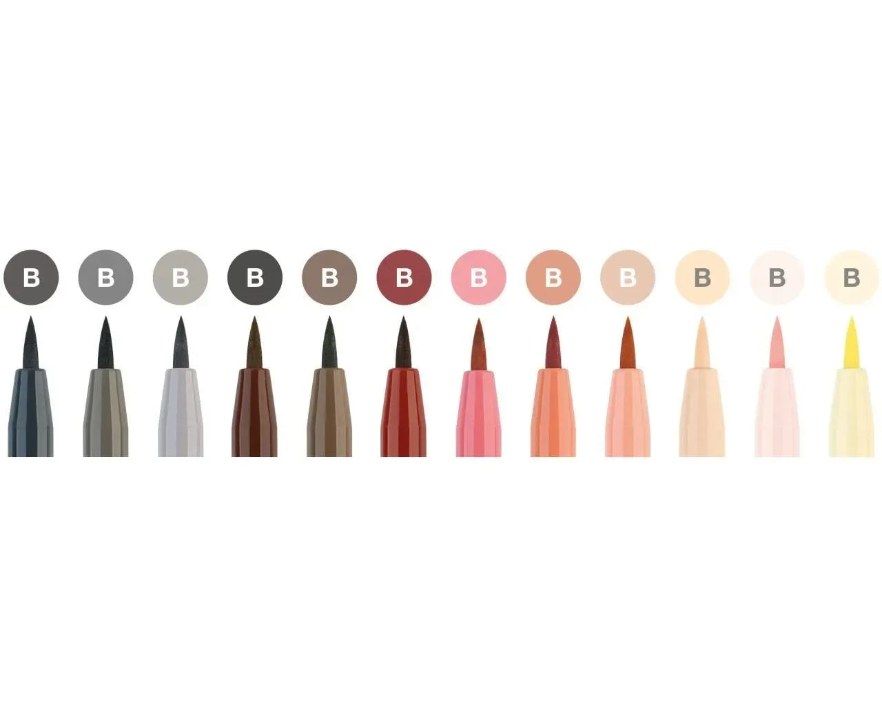 Faber-Castell Pitt Artist Pen Brush India ink pen set of 12, Portrait 267424