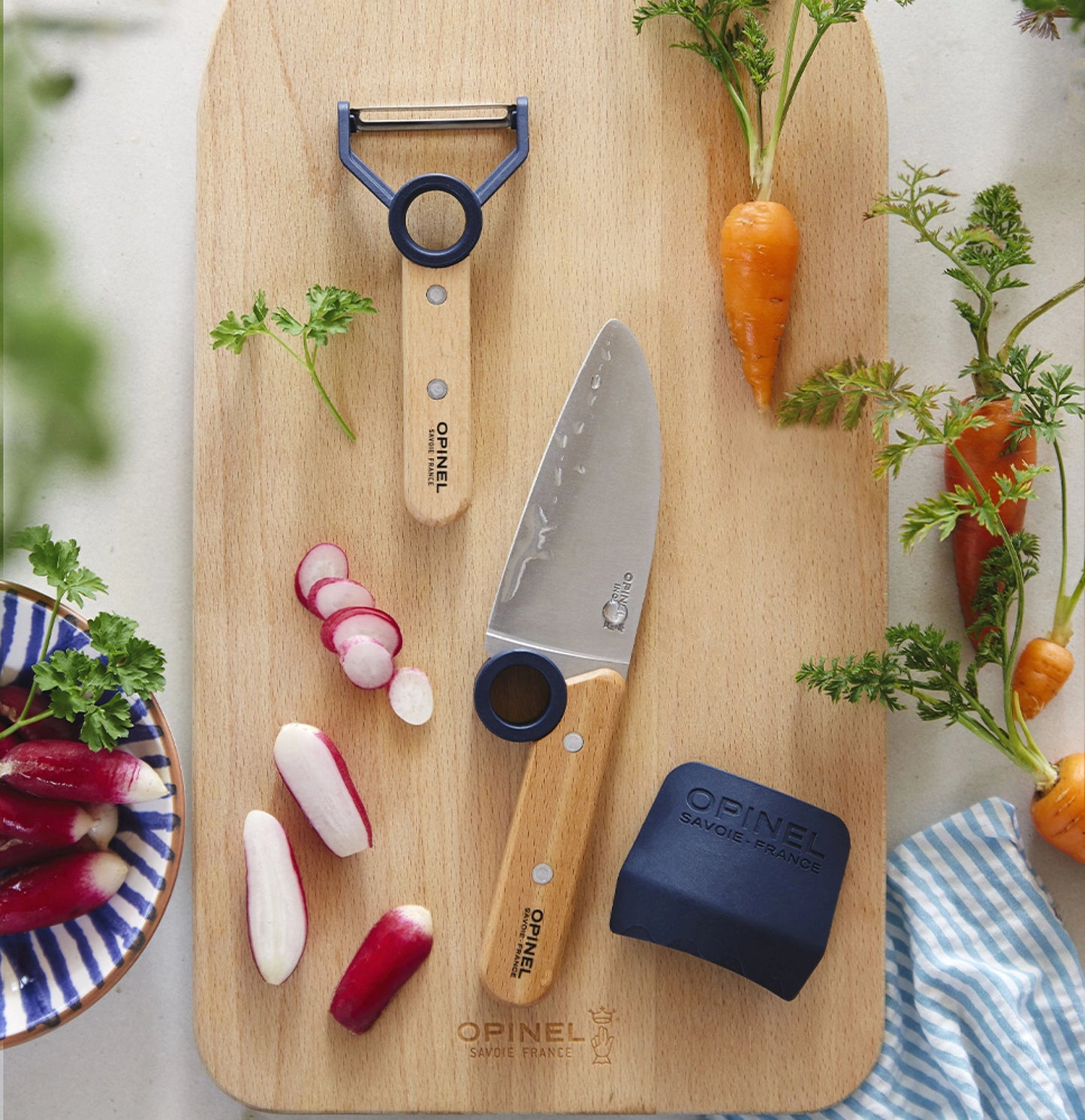 Opinel Le Petit Chef - 3pc. Kitchen Set Stainless Blue 002605