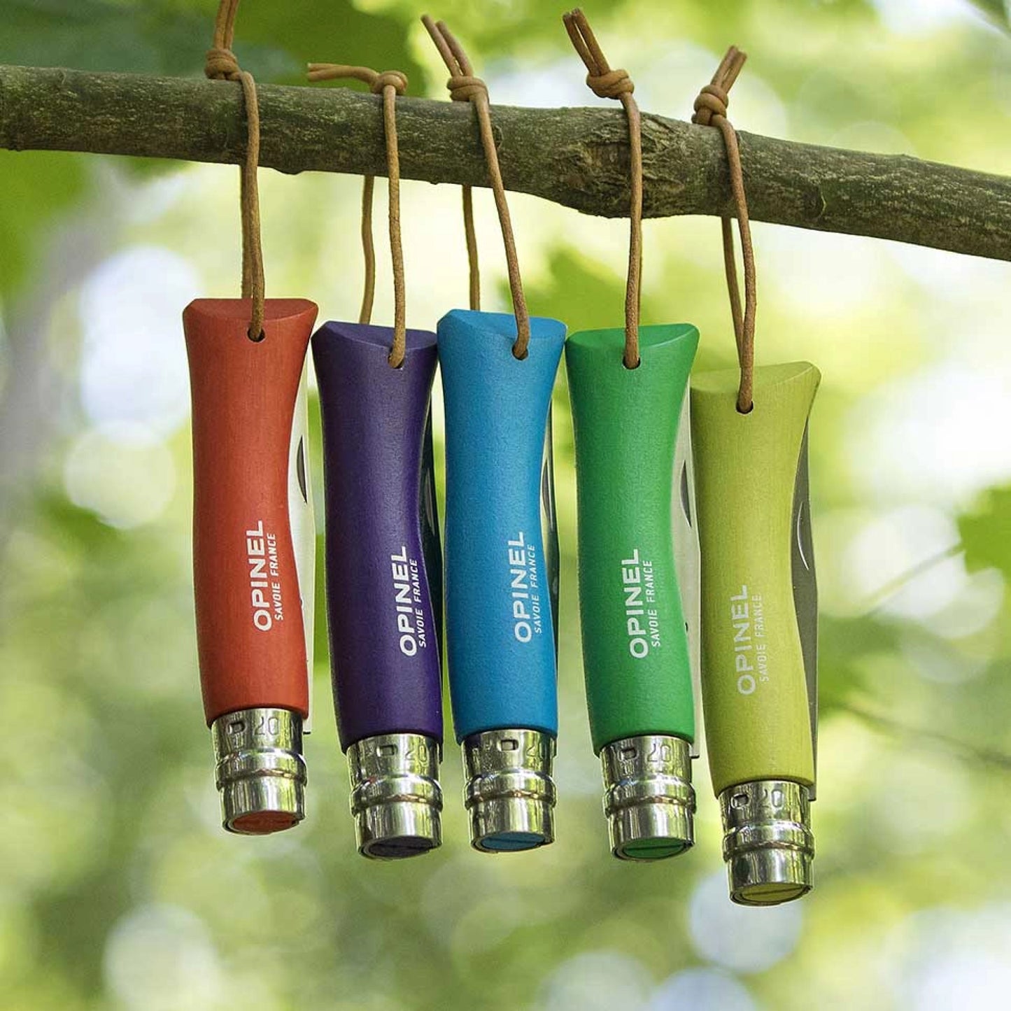 Opinel No.07 Bushwhacker Cyan Stainless Steel Pocket Knife with Lanyard 002206