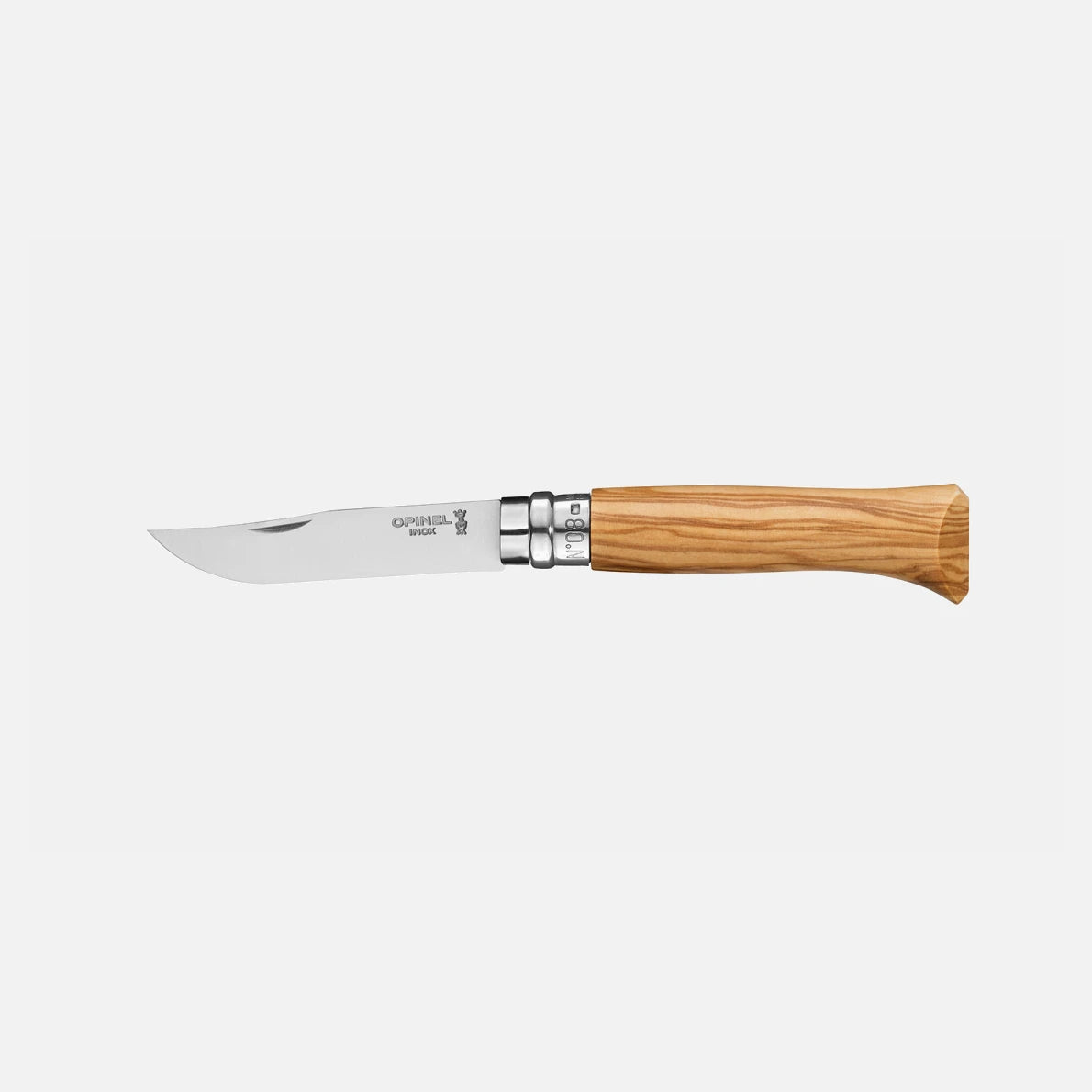 Opinel N°08 Olive Wood Stainless Steel Folding Knife 002020