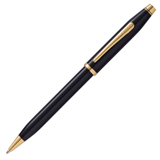 Cross Century II Classic Ballpoint Pen Black Lacquer Gold Trim 412WG-1