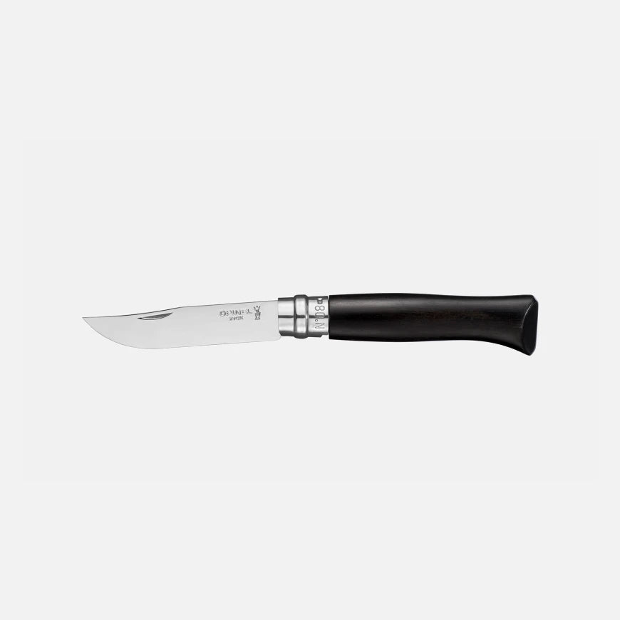Opinel No.08 Ebony Polished Stainless Steel Folding Knife 001352