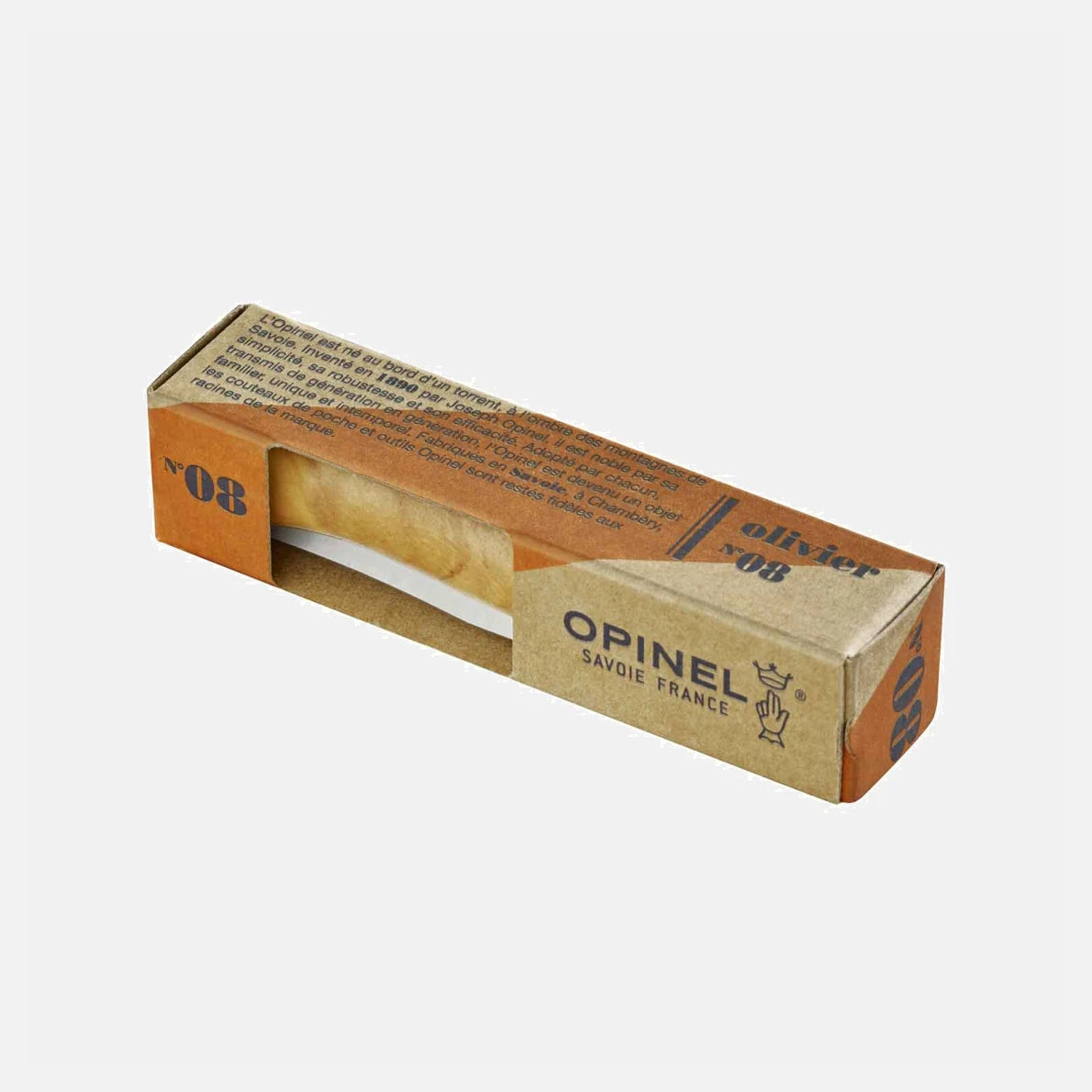 Opinel N°08 Olive Wood Stainless Steel Folding Knife 002020