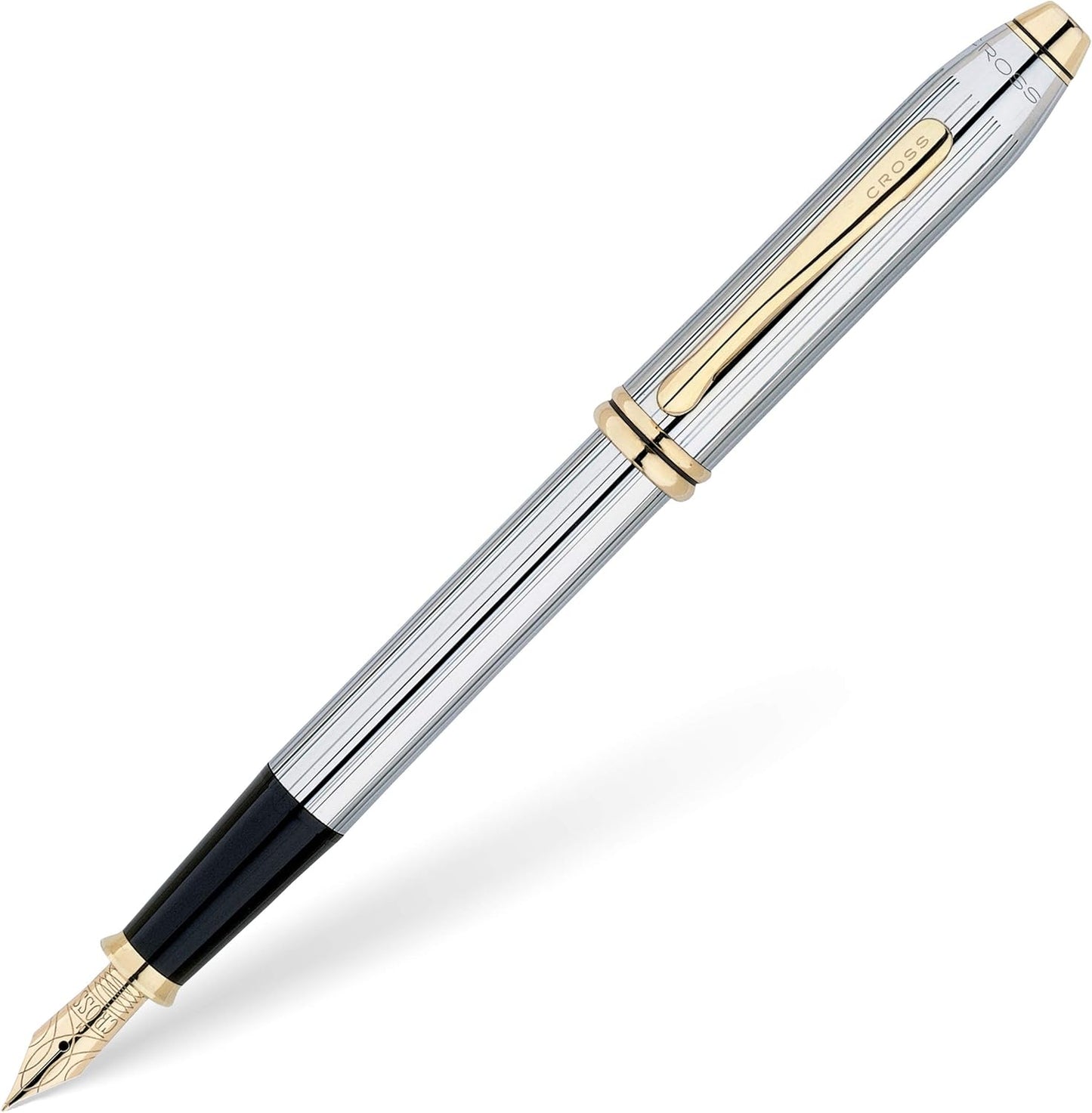 Cross Townsend Medalist Fine Nib Chrome with 23 Carat Gold Plated Fountain Pen 506-FF