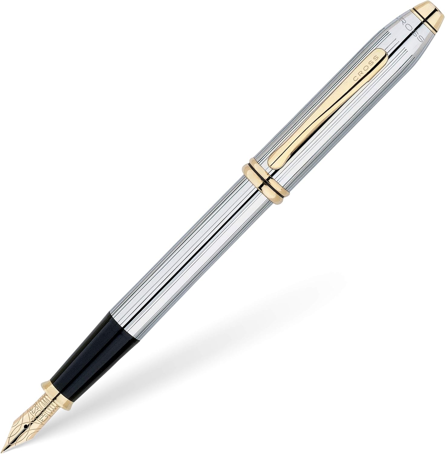 Cross Townsend Medalist Fine Nib Chrome with 23 Carat Gold Plated Fountain Pen 506-FF