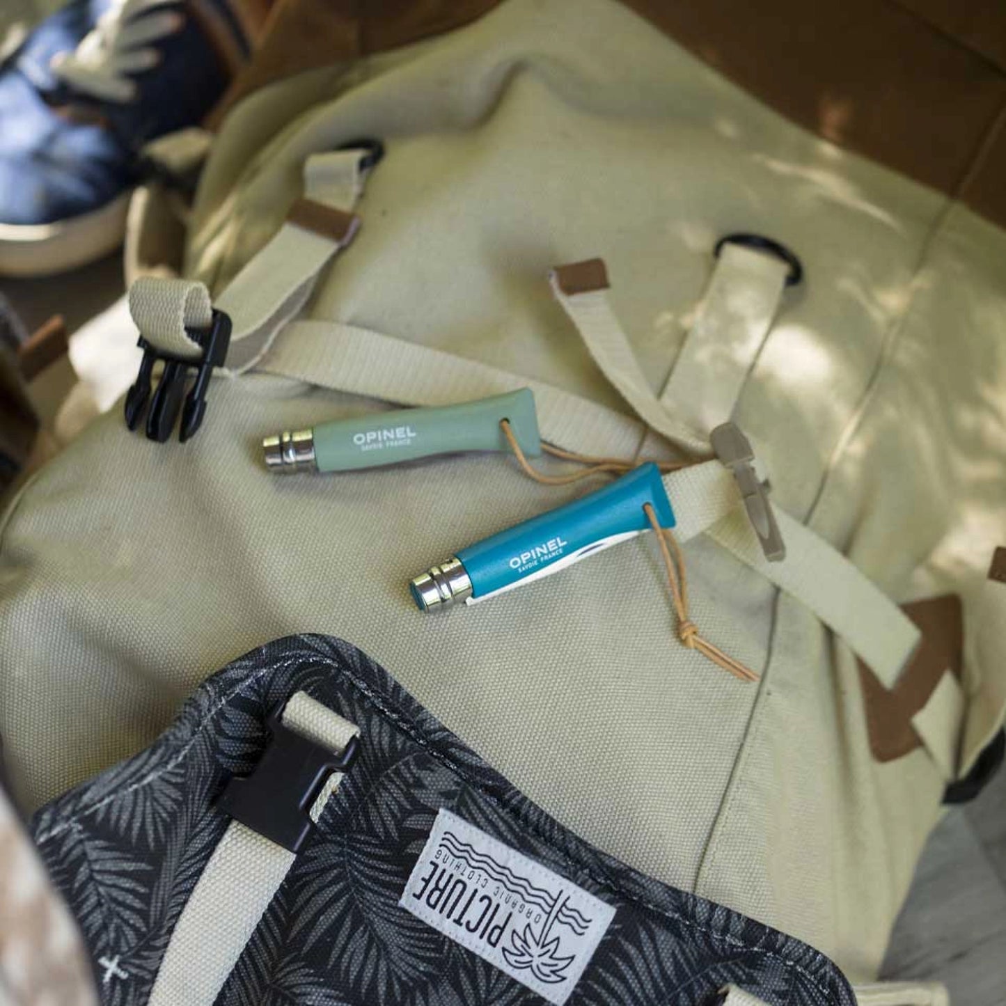 Opinel No.06 Bushwhacker Turquoise Stainless Steel Folding Knife with Lanyard 002200