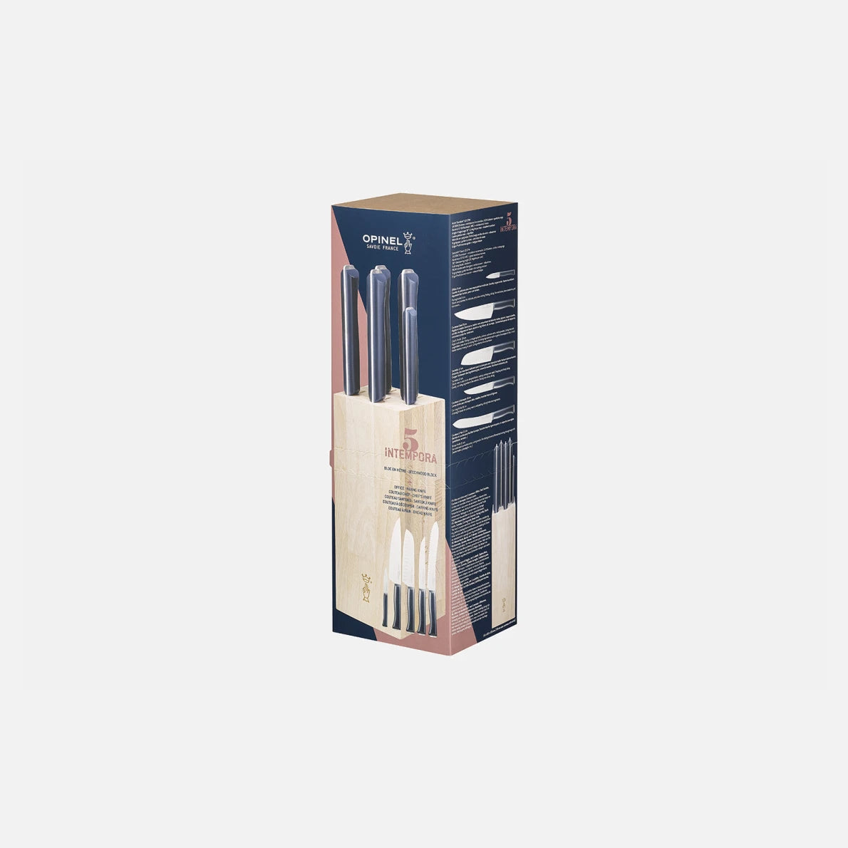 Opinel Intempora 5 Piece Chef Knife Set with Block 002404