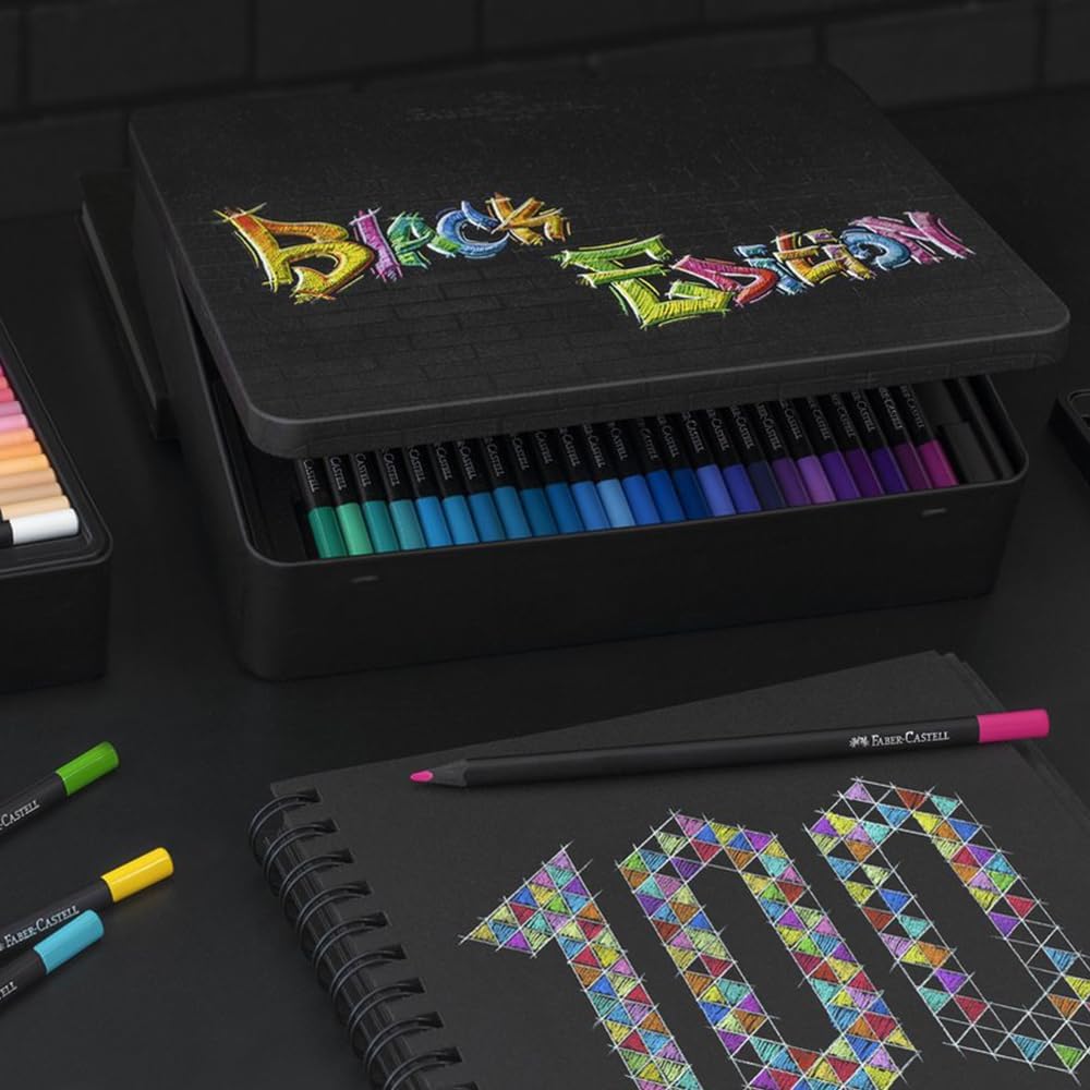 Faber-Castell Black Edition Colour pencils tin box of 100 116490