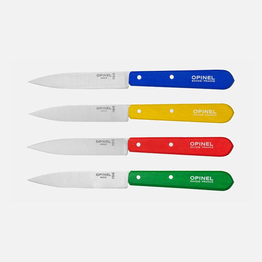 Opinel No.112 Stainless Steel Paring Knives Box of 4 Classic Colours 001233