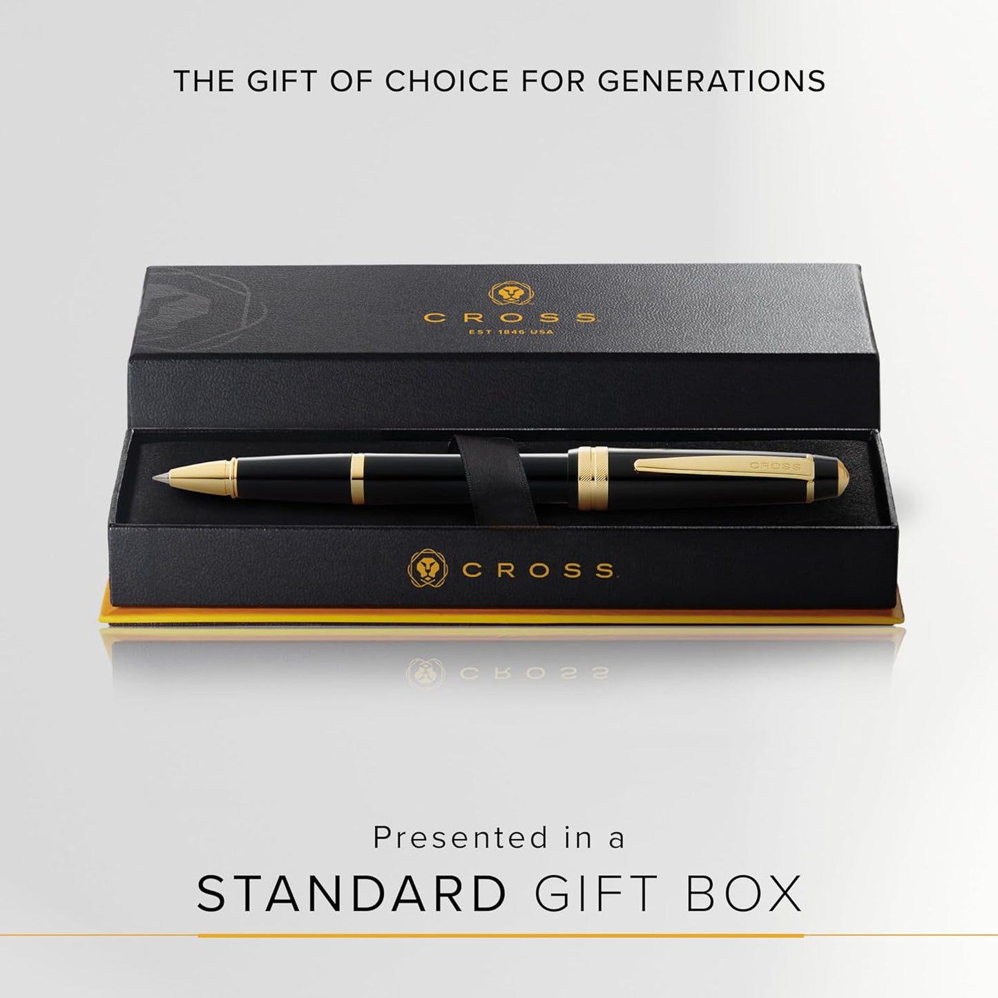 Cross Bailey Light™ Polished Black Resin and Gold Tone Rollerball Pen AT0745-9