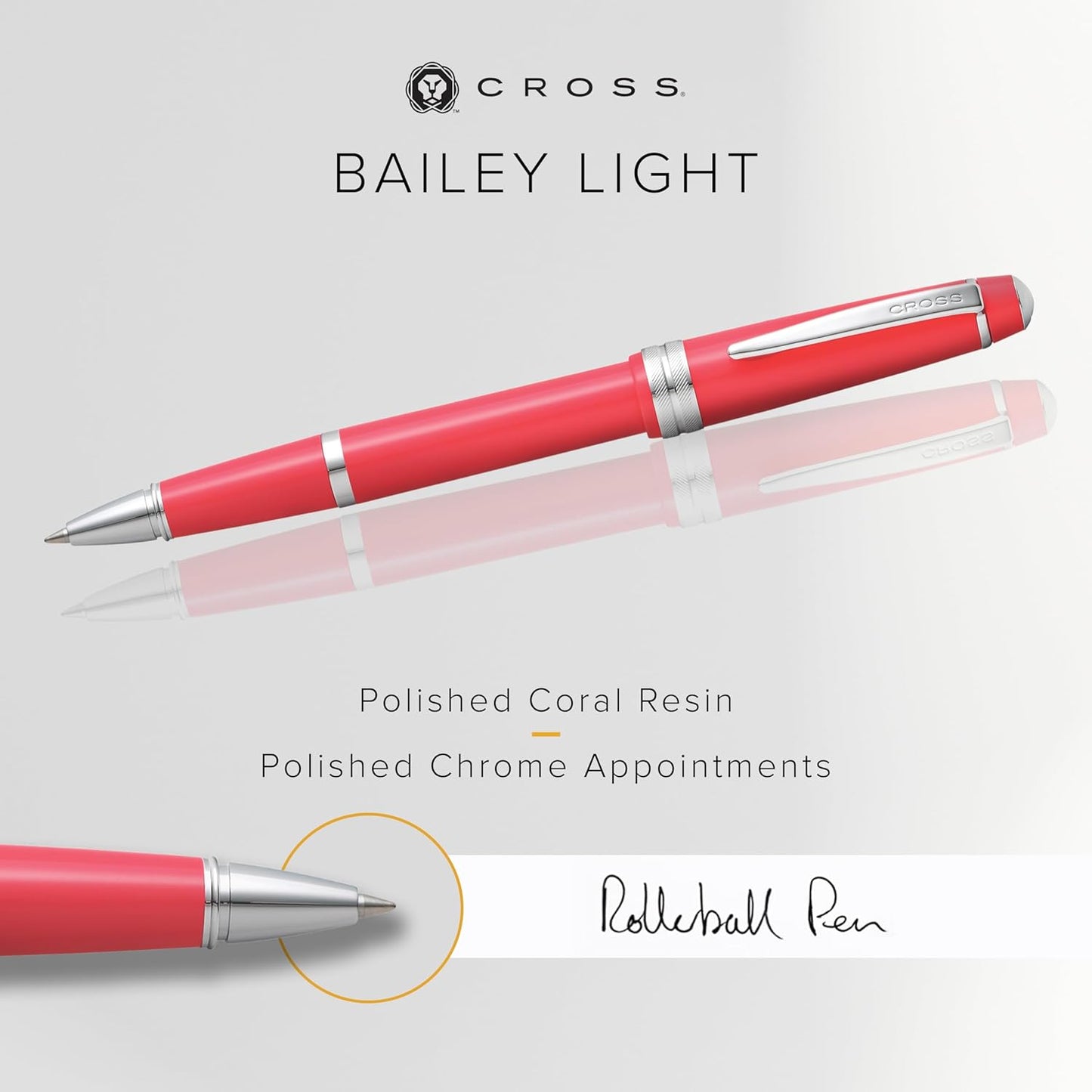 Cross Bailey Light™ Polished Coral Rollerball Pen AT0745-5