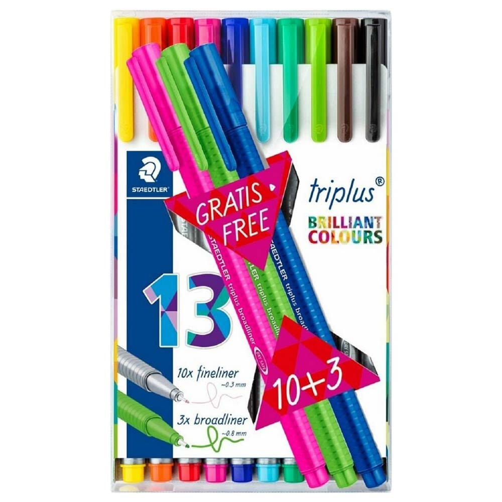 Staedtler Triplus Fineliner 334 - 13 Pack Assorted Colors 334-TB13
