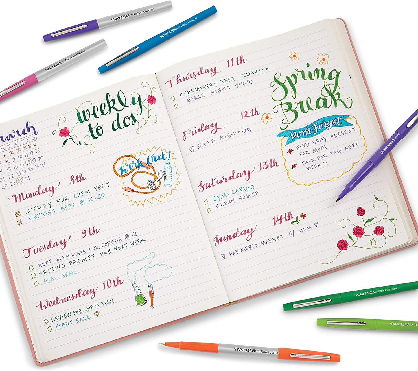 Paper Mate Flair Felt Tip Pens, Medium Point (0.7mm), Tropical & Assorted Colors, 24 Count 982655