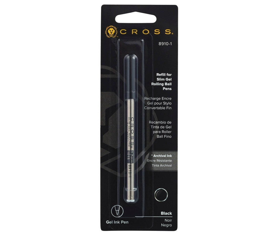 Cross Slim Gel Rollerball Pen Refill - Black - Single Pack 8910-1
