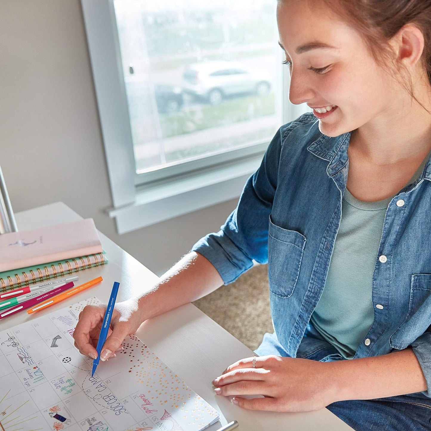 Paper Mate Flair Felt Tip Pens, Medium Point (0.7mm), Tropical & Assorted Colors, 24 Count 982655