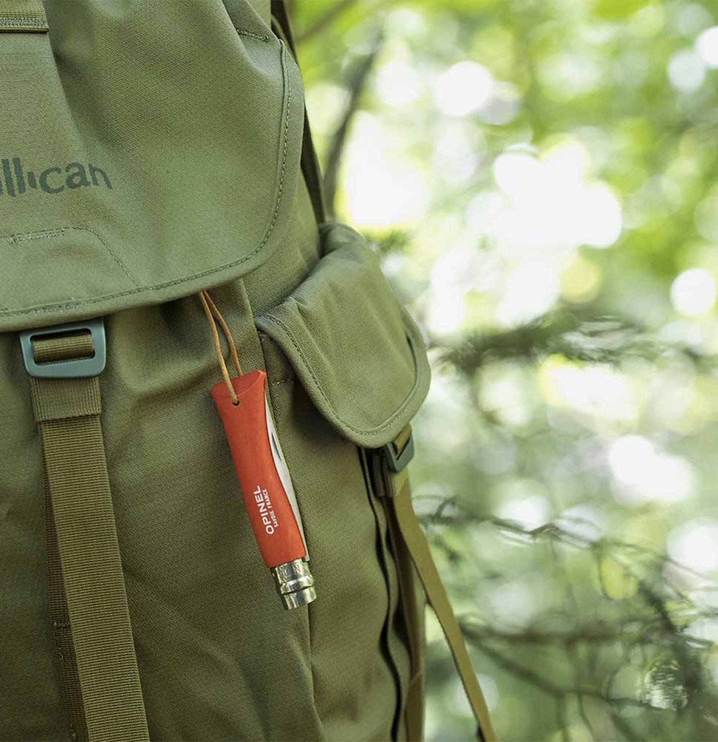 Opinel No.07 Bushwhacker Orange Stainless Steel Pocket Knife with Lanyard 002208