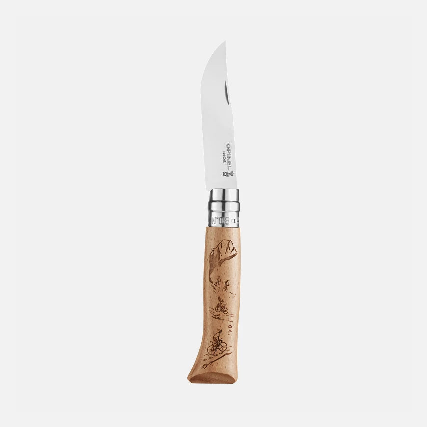 Opinel N°08 Engraved Biking Stainless Steel Pocket Knife 002187