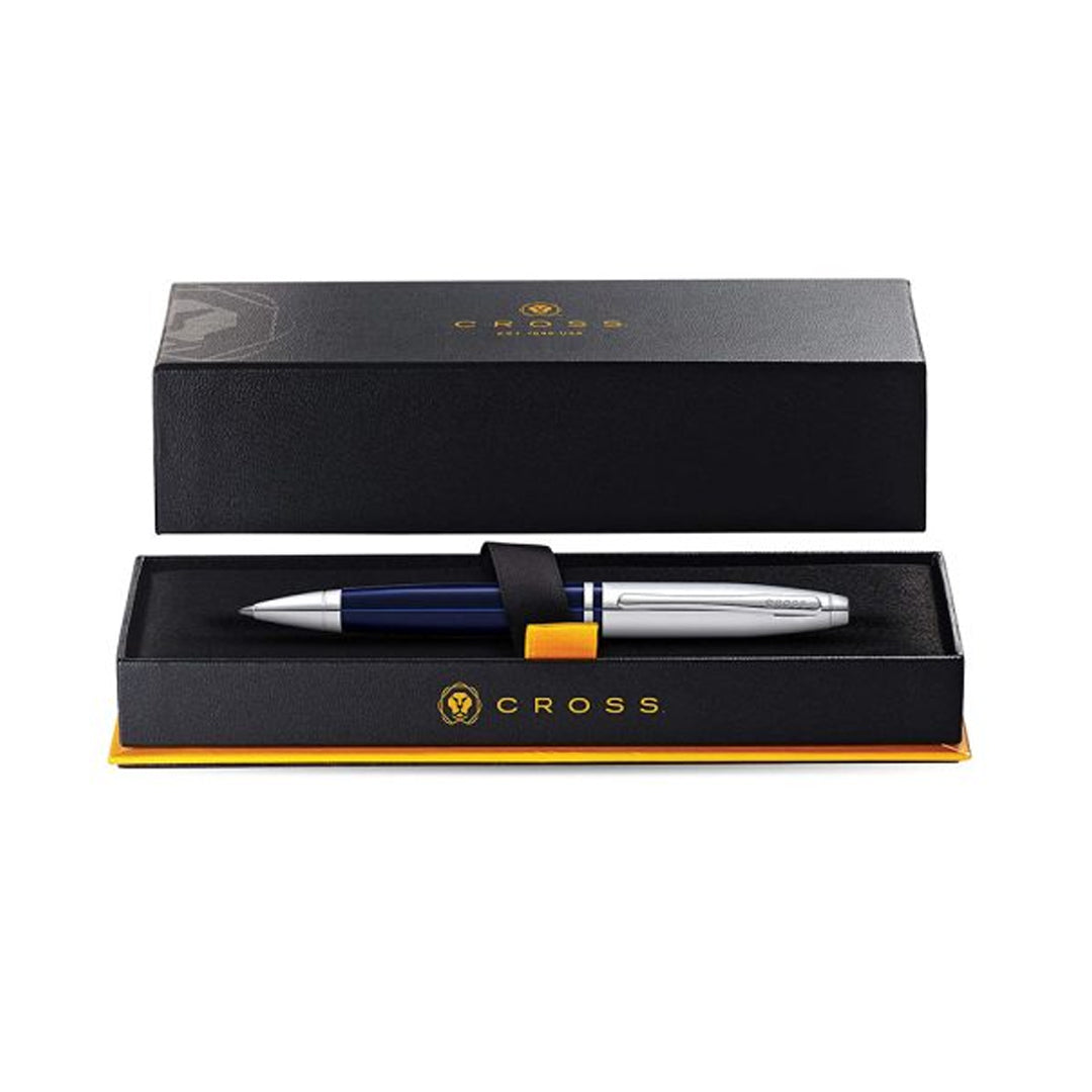 Cross Calais Chrome & Blue Lacquer Ballpoint Pen AT0112-3