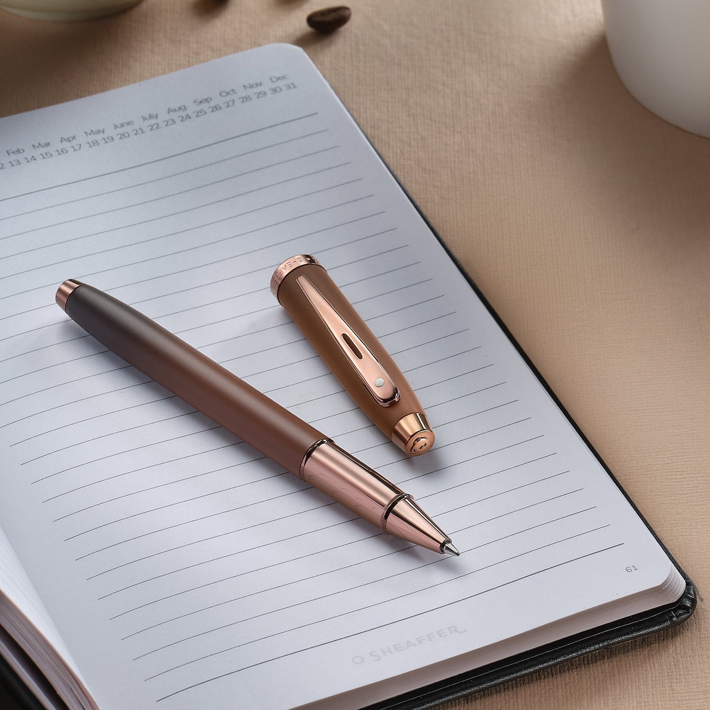 Sheaffer 100 9374 Coffee Edition Matt Brown Rollerball Pen with Regal Brown PVD Trims E1937451