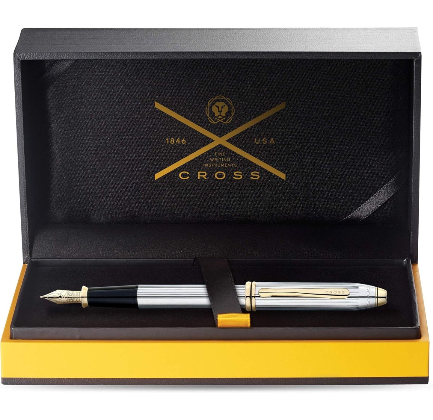 Cross Townsend Medalist Fine Nib Chrome with 23 Carat Gold Plated Fountain Pen 506-FF