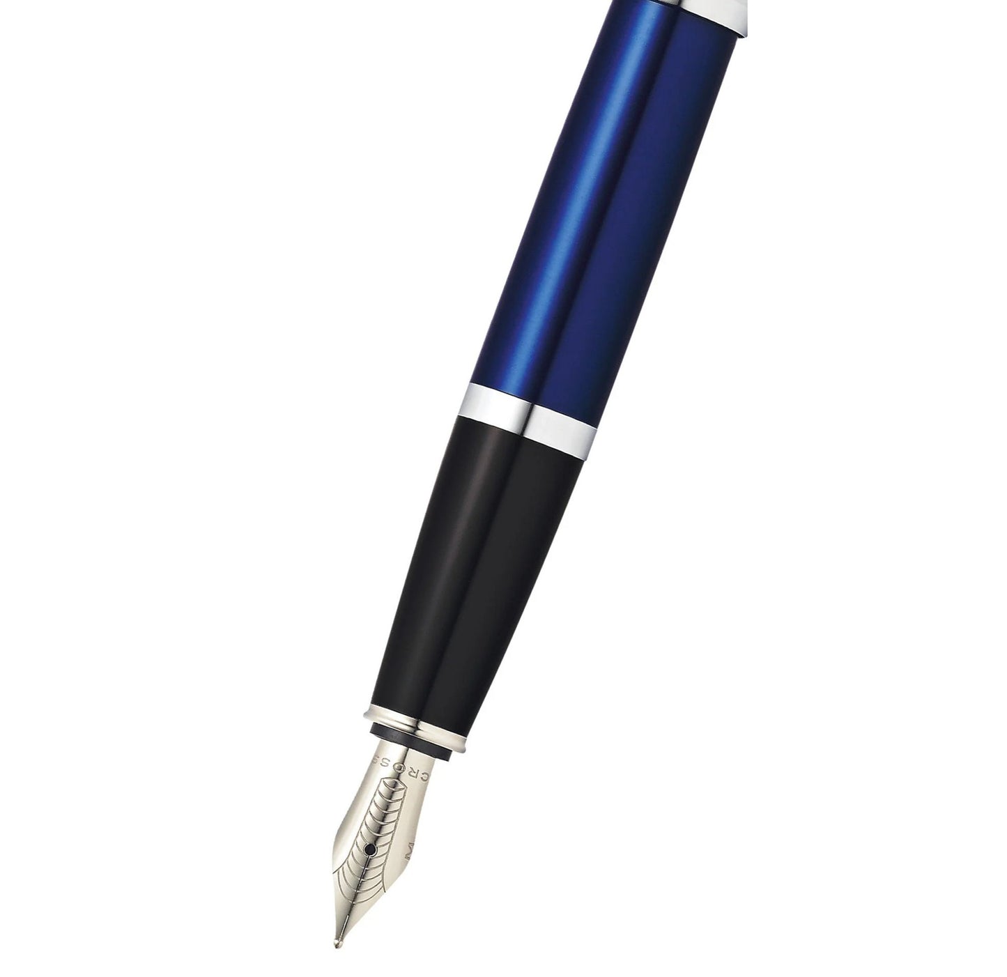 Cross Bailey Blue Lacquer Stainless Steel Medium Nib Fountain Pen AT0456-12MS