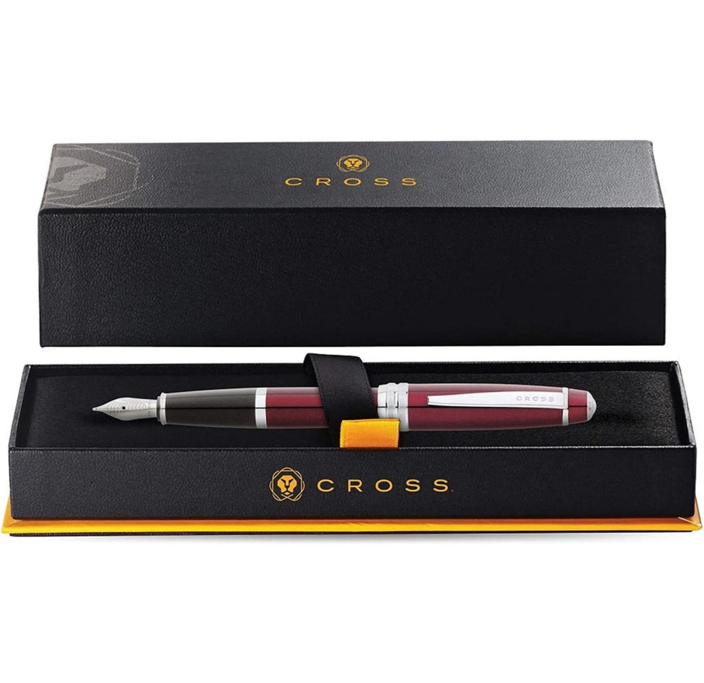 Cross Bailey Red Lacquer Stainless Steel Medium Nib Fountain Pen AT0456-8MS
