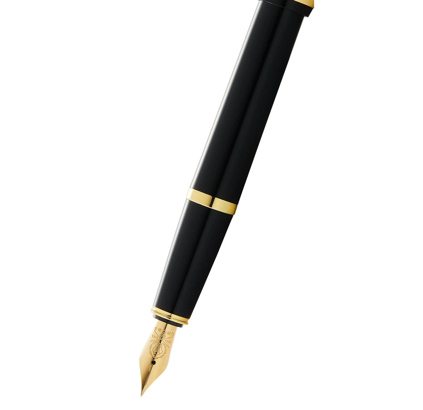 Cross Bailey Light™ Polished Black Resin and Gold Tone Fine Nib Fountain Pen AT0746-9FF