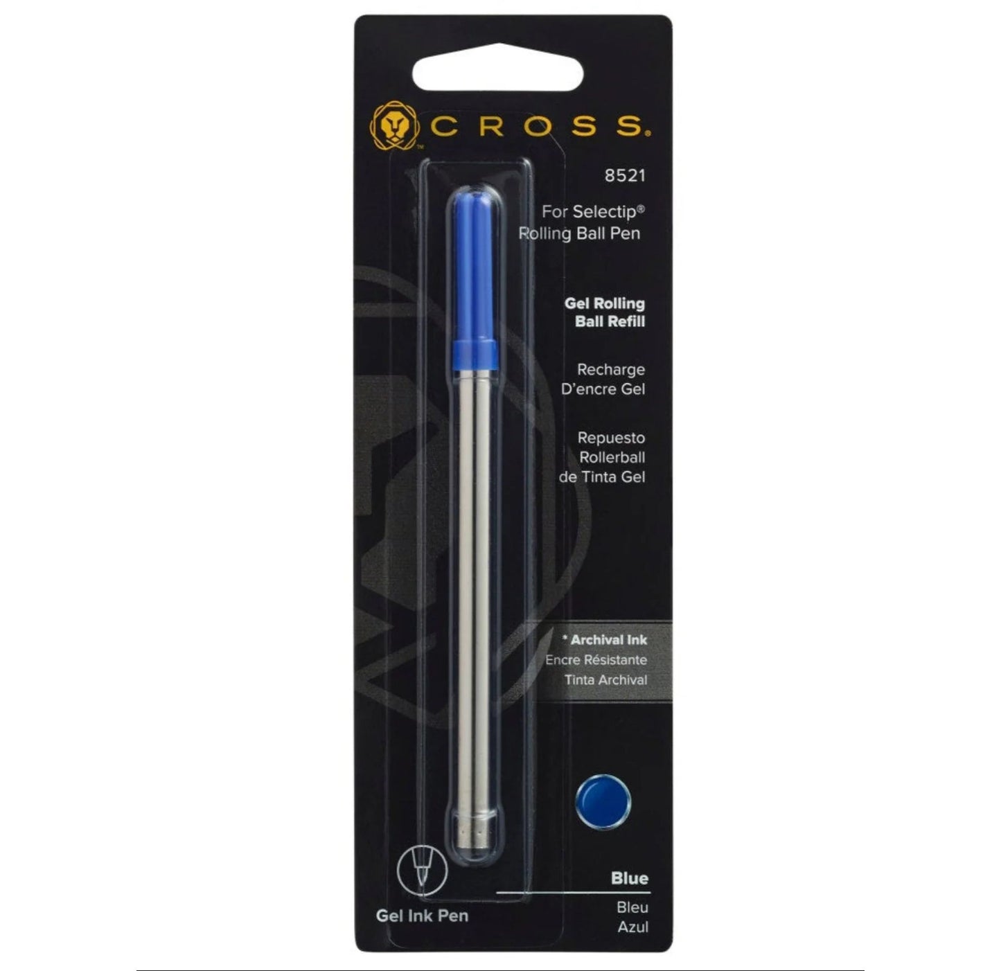 Cross Selectip Gel Rollerball Pen Refill - Blue - Medium - Single Pack 8521