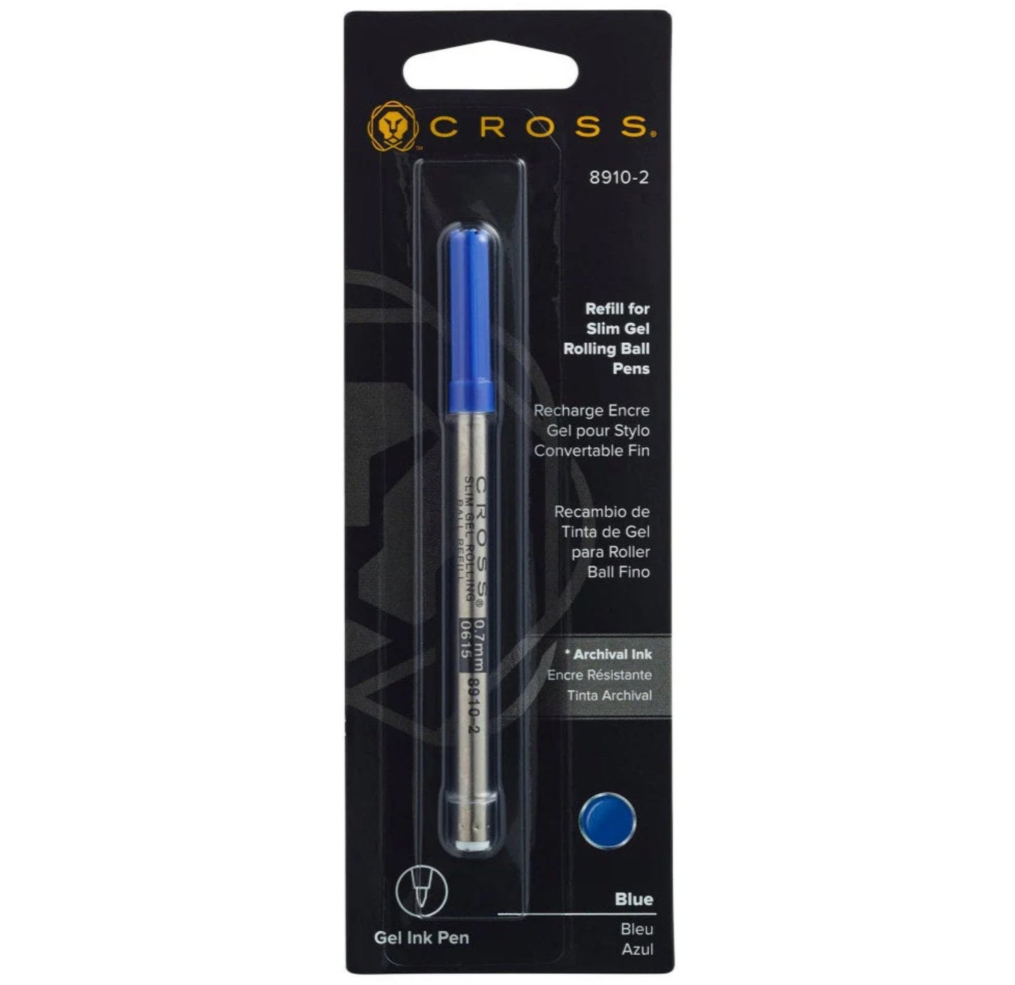 Cross Slim Gel Rollerball Pen Refill - Blue - Single Pack 8910-2