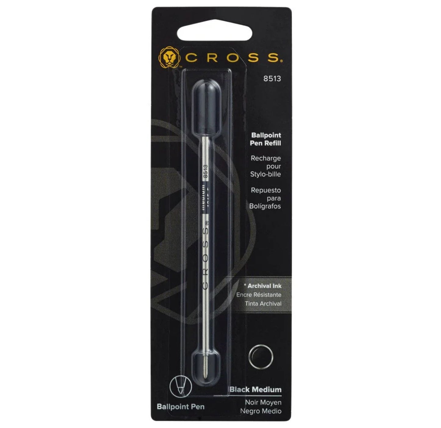 Cross Ballpoint Pen Refill - Black - Medium - Single Pack 8513