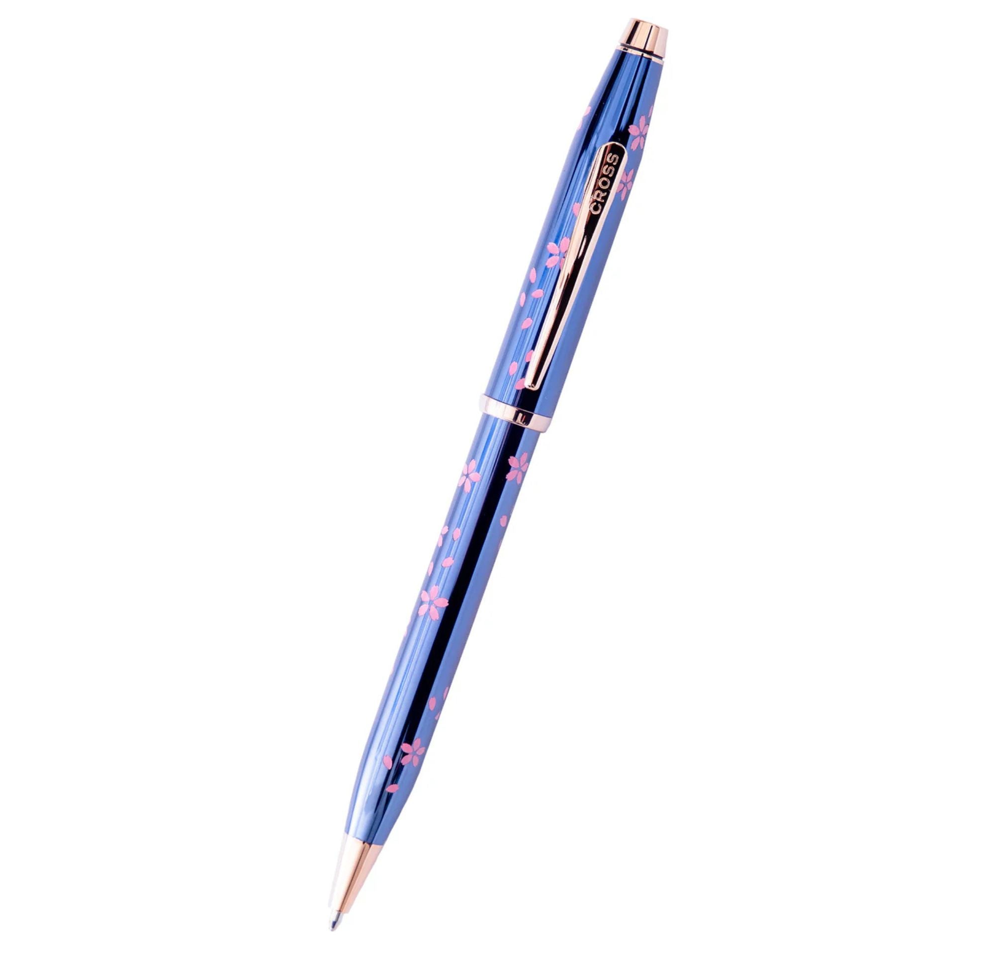 Cross Century II Cherry Blossom Translucent Blue Lacquer Ballpoint Pen AT0082-163