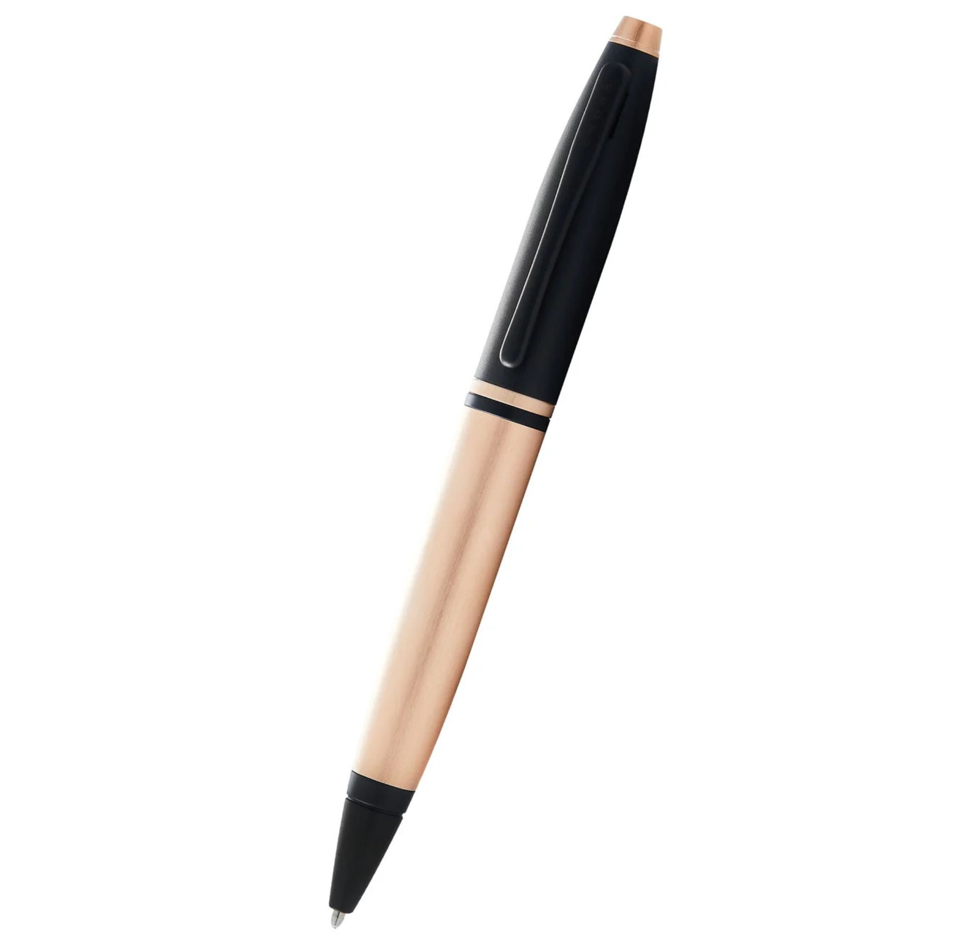 Cross Calais Brushed Rose Gold Plate and Black Lacquer Ballpoint Pen AT0112-27