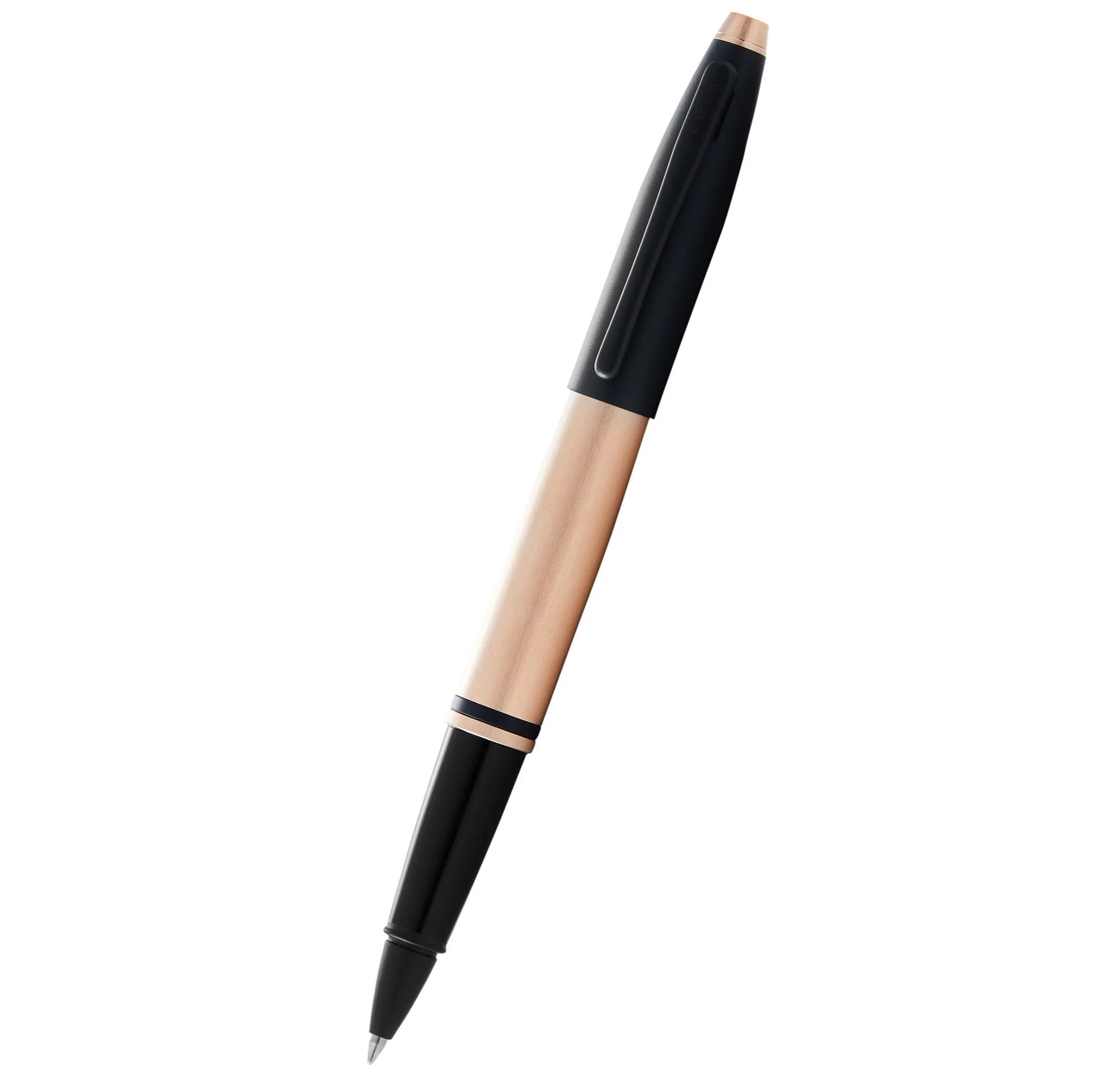 Cross Calais Brushed Rose Gold Plate and Black Lacquer Rollerball Pen AT0115-27