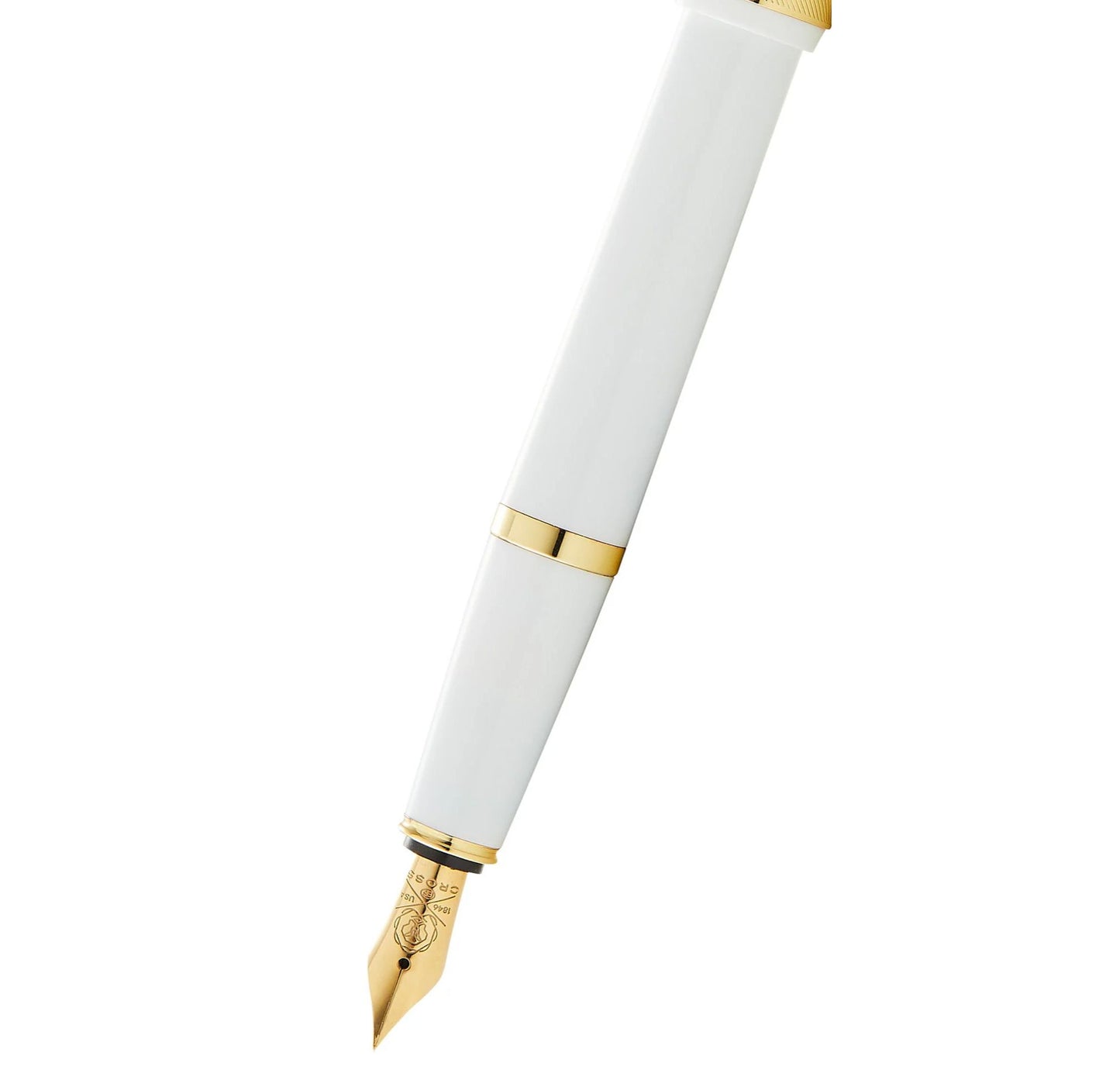 Cross Bailey Light™ Polished White Resin and Gold Tone Extra-Fine Nib Fountain Pen AT0746-10XF