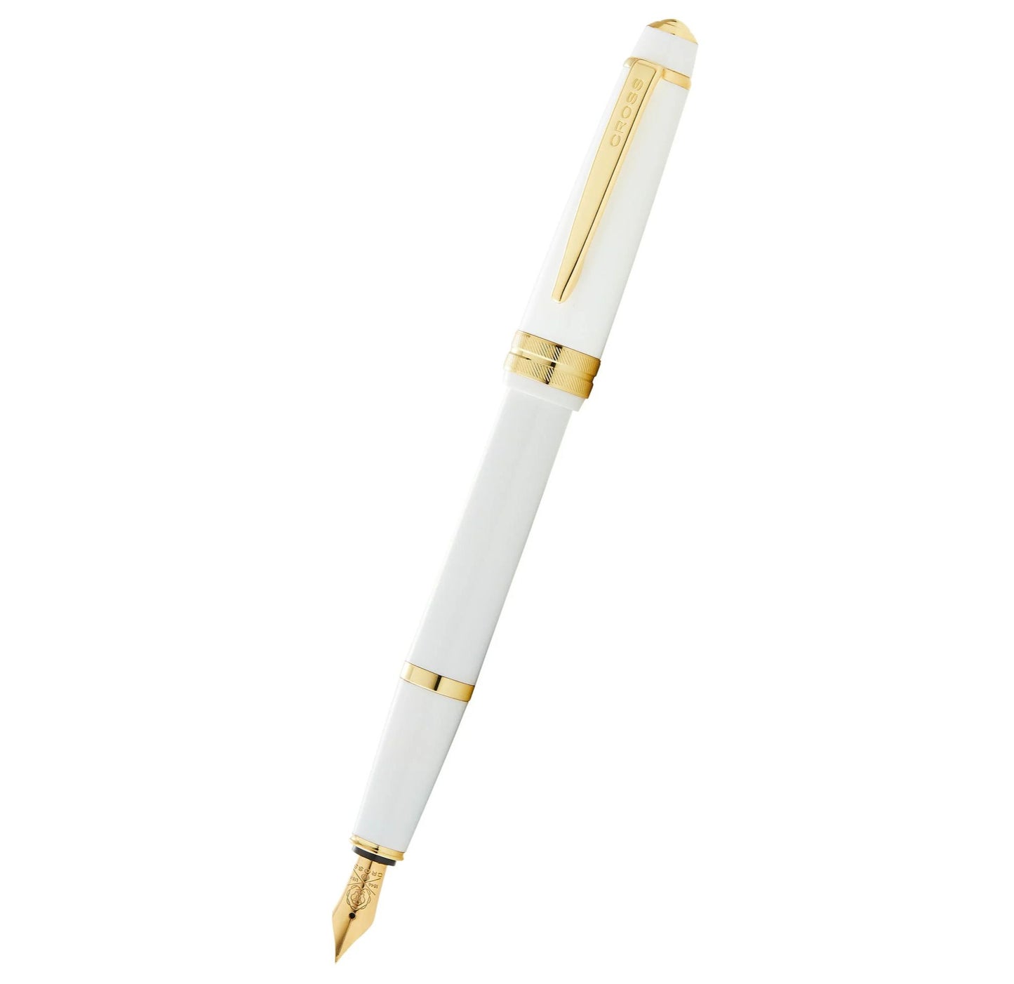 Cross Bailey Light™ Polished White Resin and Gold Tone Extra-Fine Nib Fountain Pen AT0746-10XF