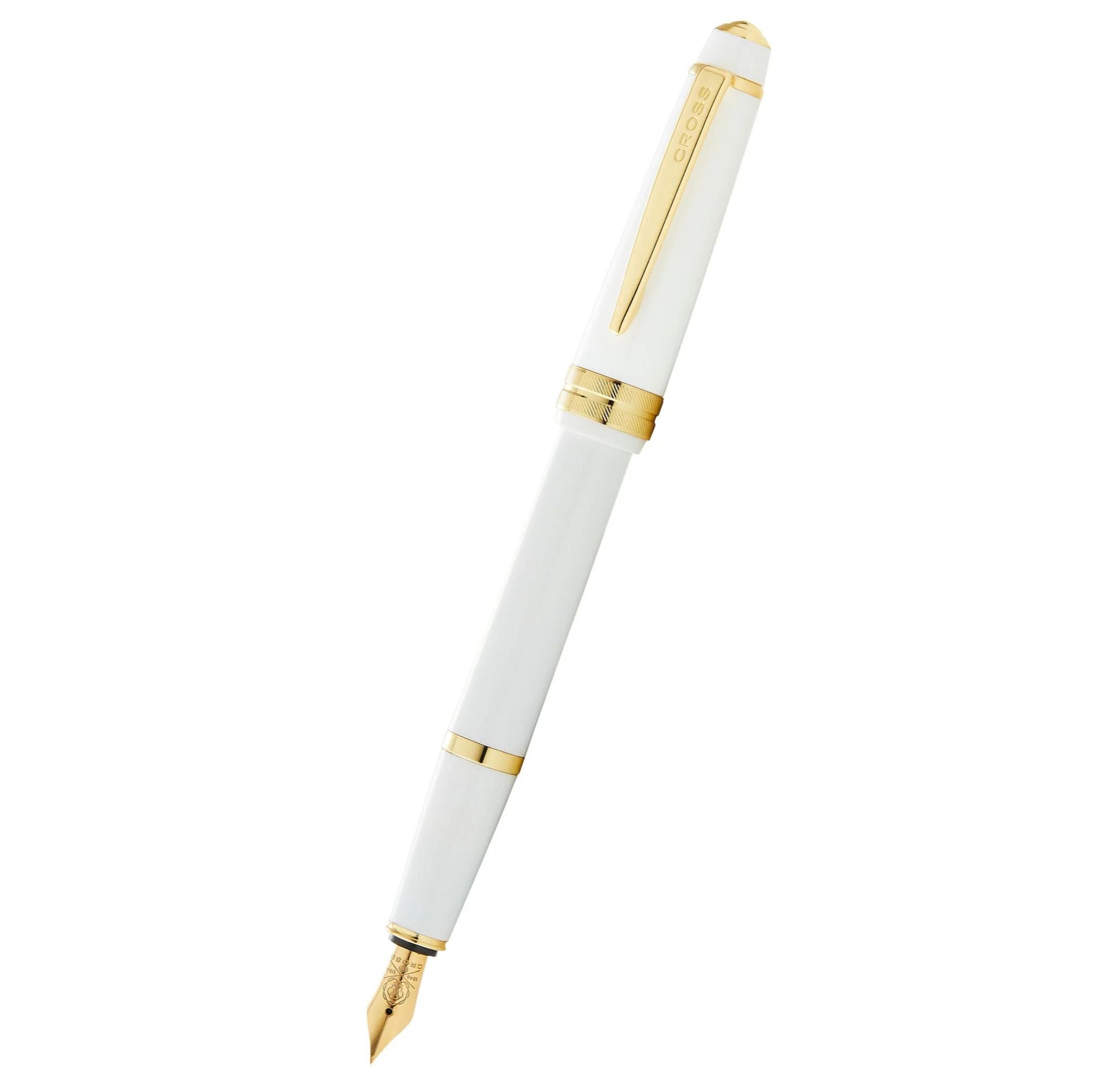 Cross Bailey Light™ Polished White Resin and Gold Tone Extra-Fine Nib Fountain Pen AT0746-10XF