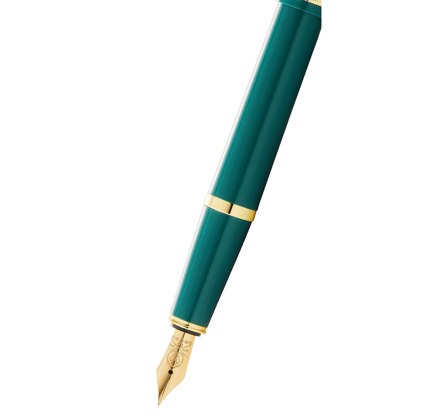 Cross Bailey Light™ Polished Green Resin and Gold Tone Medium Nib Fountain Pen AT0746-12MF