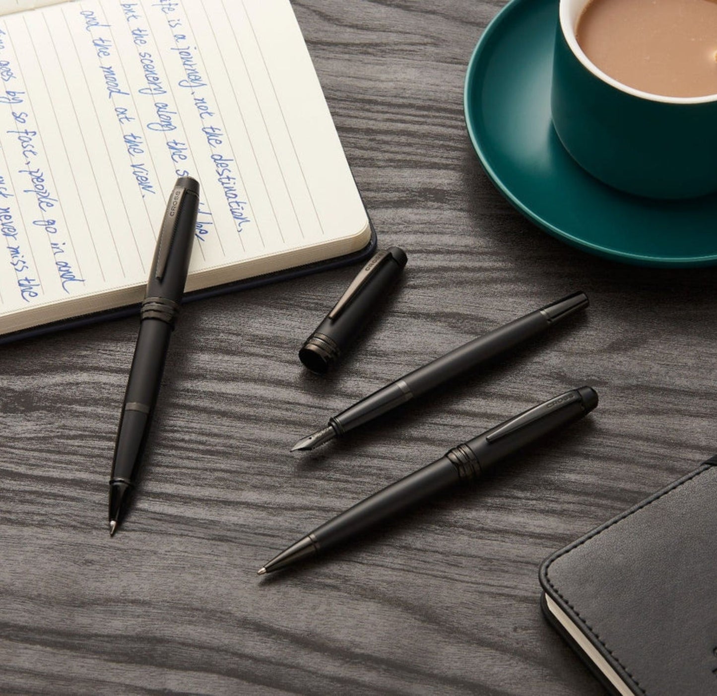 Cross Bailey™ Matte Black Lacquer Stainless Steel Medium Nib Fountain Pen AT0456-19MJ