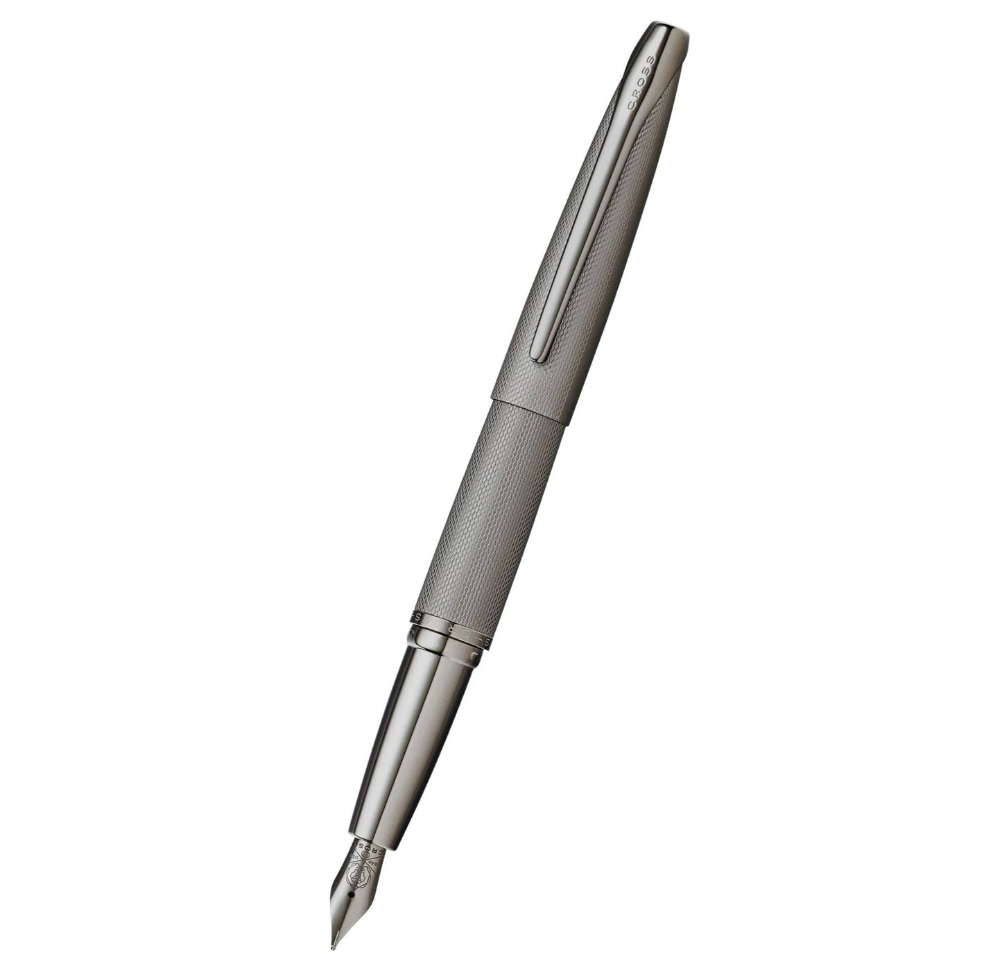 Cross ATX® Sandblasted Titanium Gray Stainless Steel Fine Nib Fountain Pen 886-46FJ
