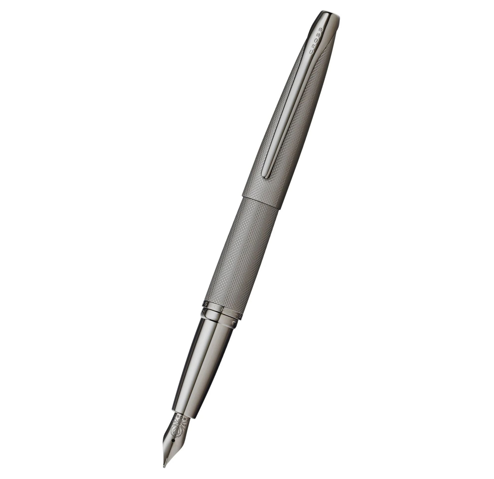 Cross ATX® Sandblasted Titanium Gray Stainless Steel Fine Nib Fountain Pen 886-46FJ