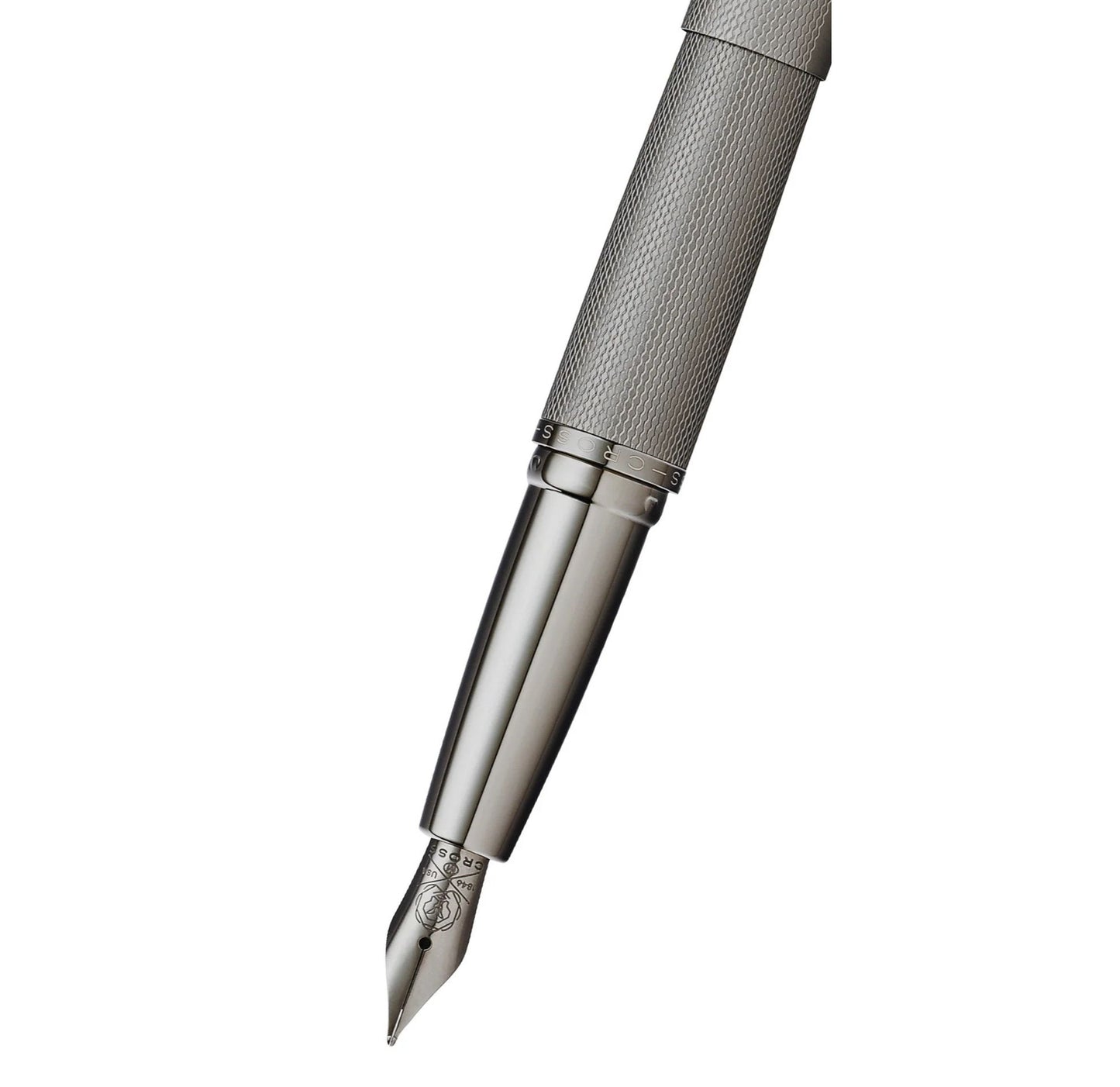 Cross ATX® Sandblasted Titanium Gray Stainless Steel Fine Nib Fountain Pen 886-46FJ