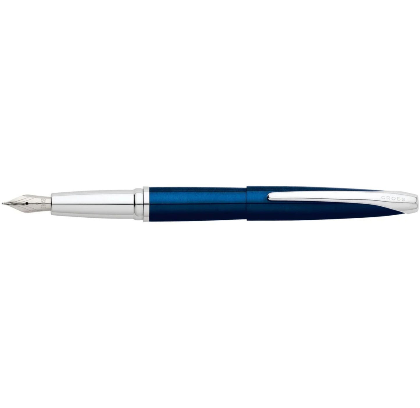 Cross ATX® Translucent Blue Lacquer Stainless Steel Fine Nib Fountain Pen 886-37FS