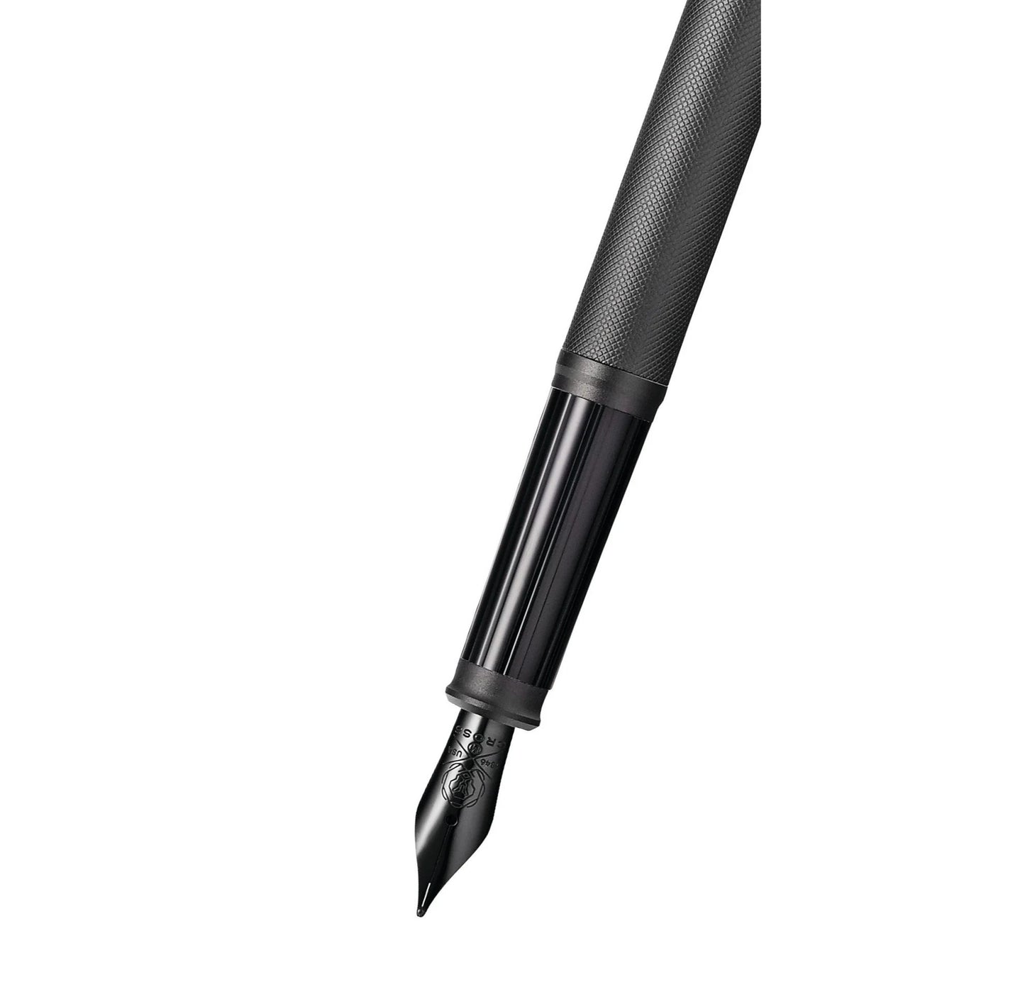 Cross Century II Black PVD MicroKnurl Fine Nib Fountain Pen AT0086-132FJ