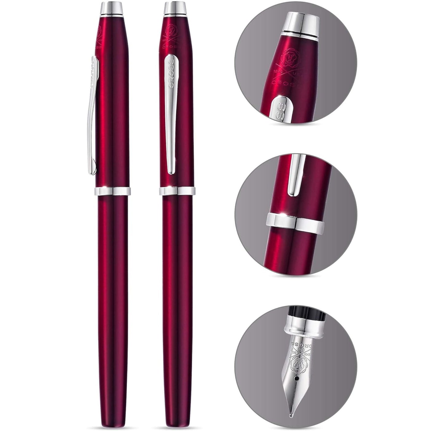 Cross Century® II Translucent Plum Lacquer Fine Nib Fountain Pen AT0086-114FS