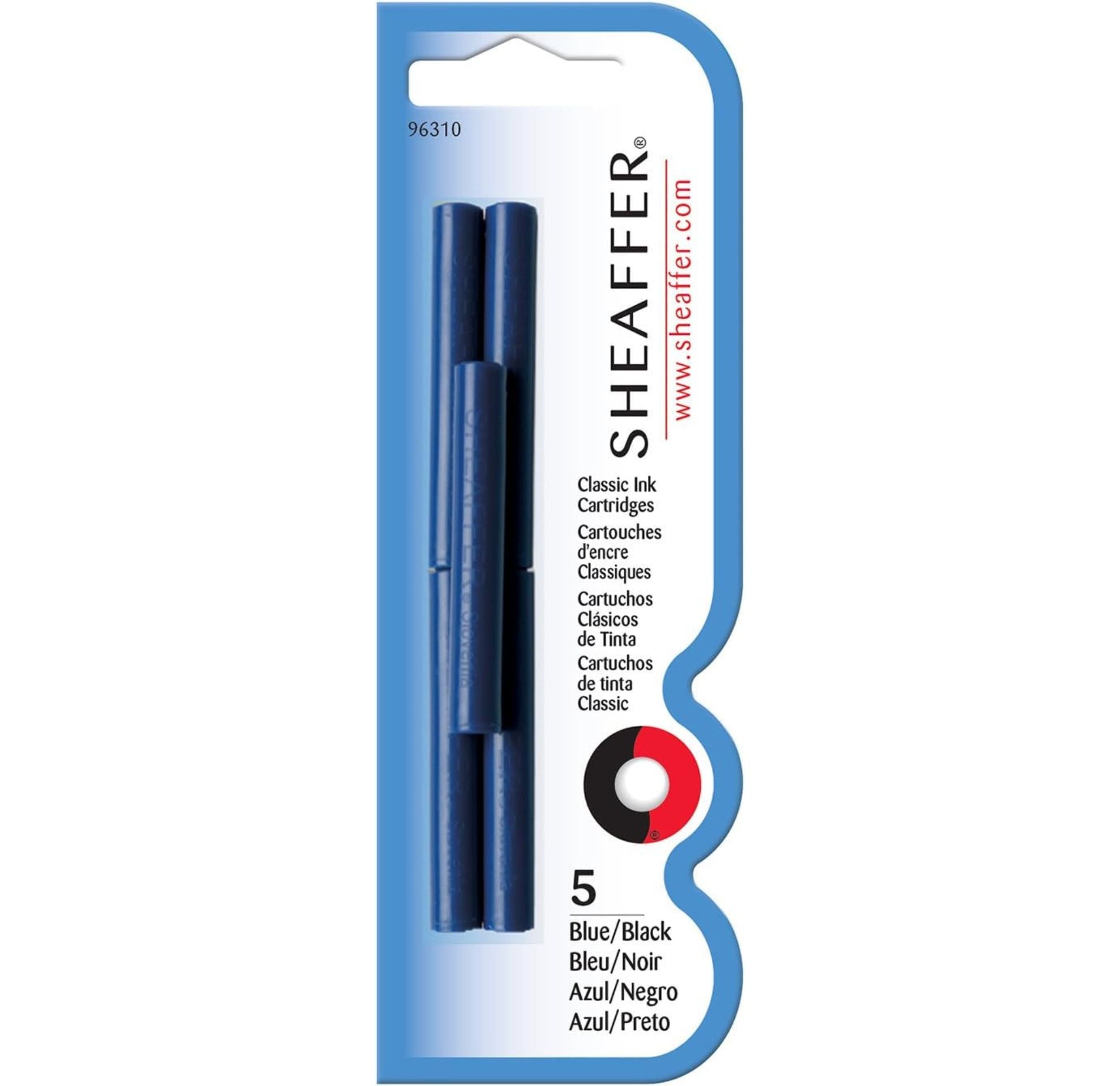 Sheaffer Classic Ink Cartridge (Pack of 5) Blue-Black 96310